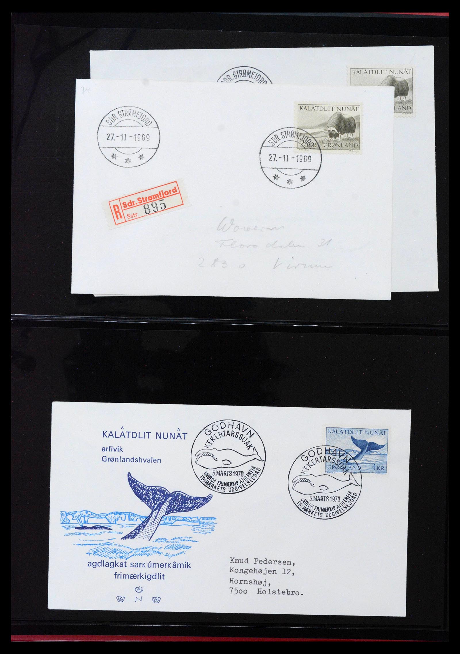 38824 0014 - Postzegelverzameling 38824 Groenland FDC's 1950-2017.