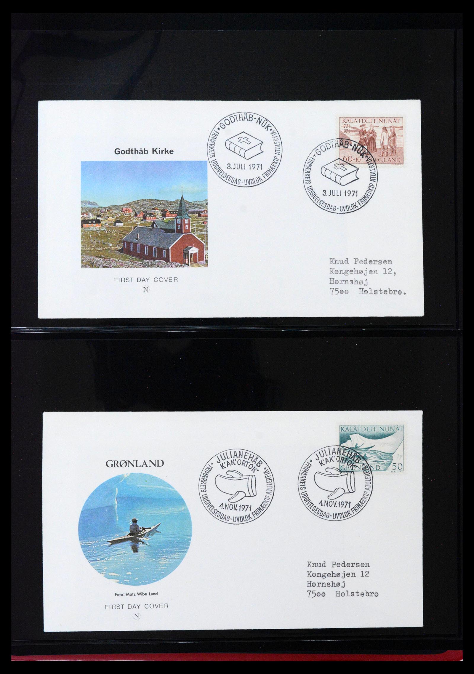 38824 0016 - Postzegelverzameling 38824 Groenland FDC's 1950-2017.