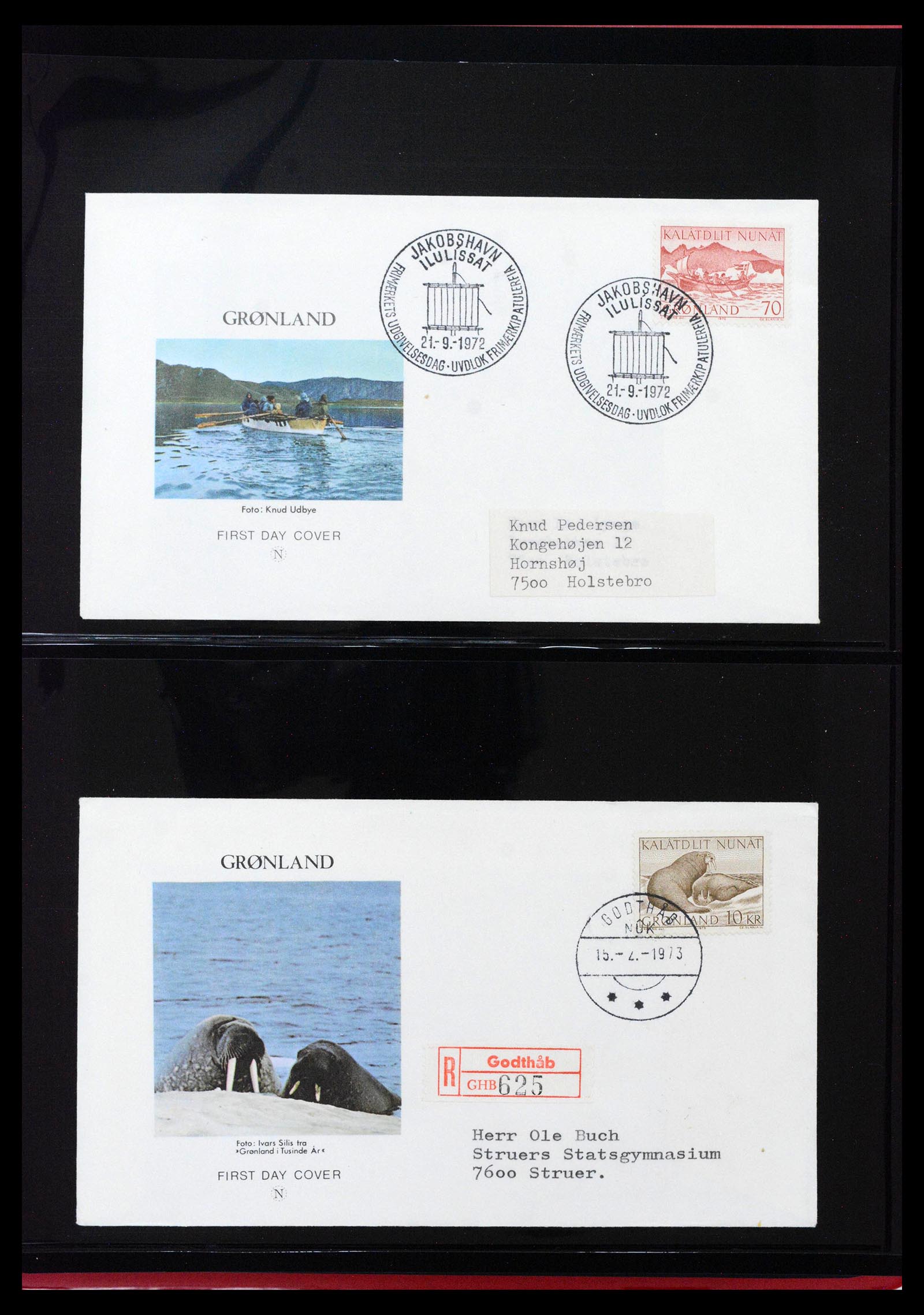 38824 0018 - Postzegelverzameling 38824 Groenland FDC's 1950-2017.