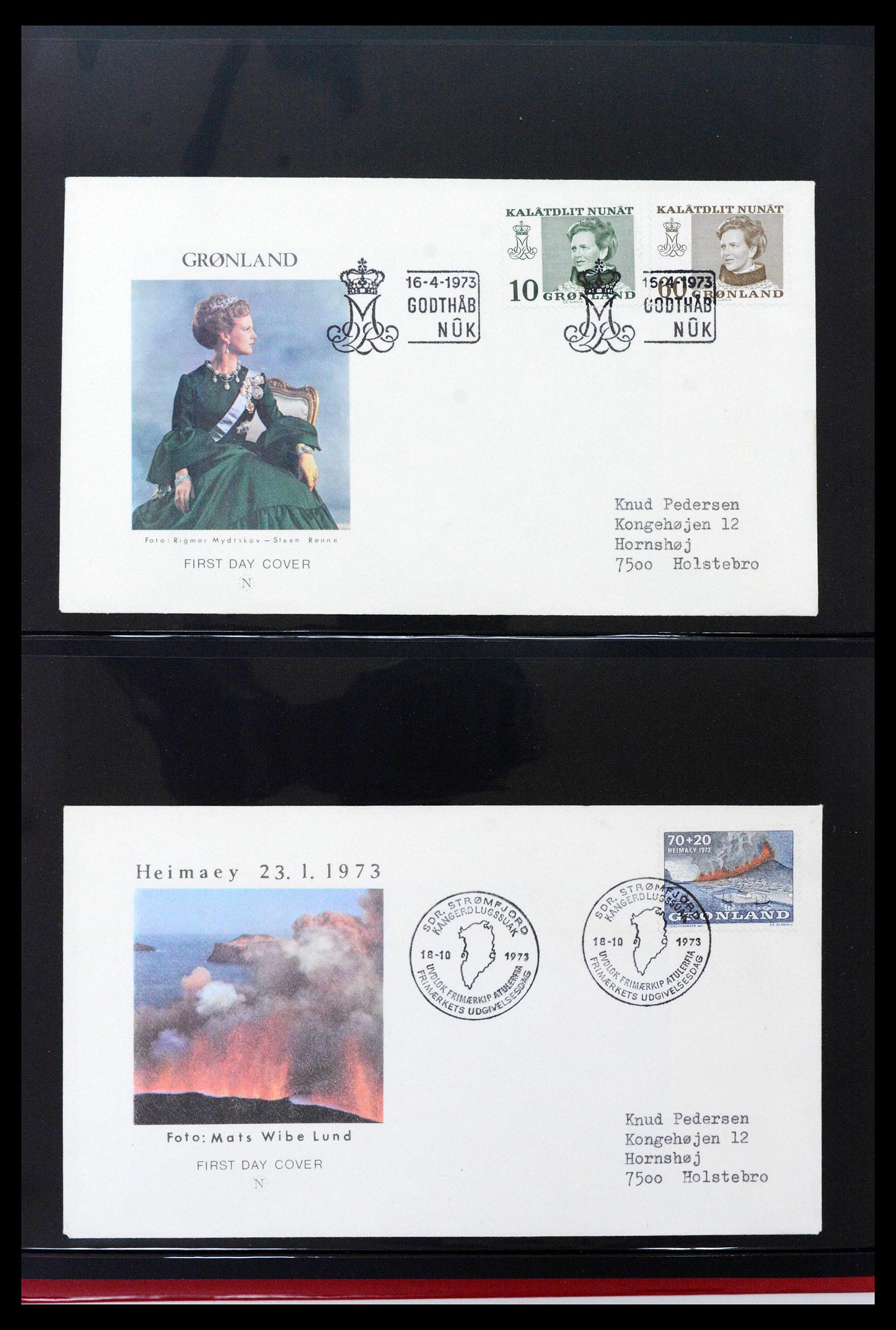 38824 0019 - Postzegelverzameling 38824 Groenland FDC's 1950-2017.