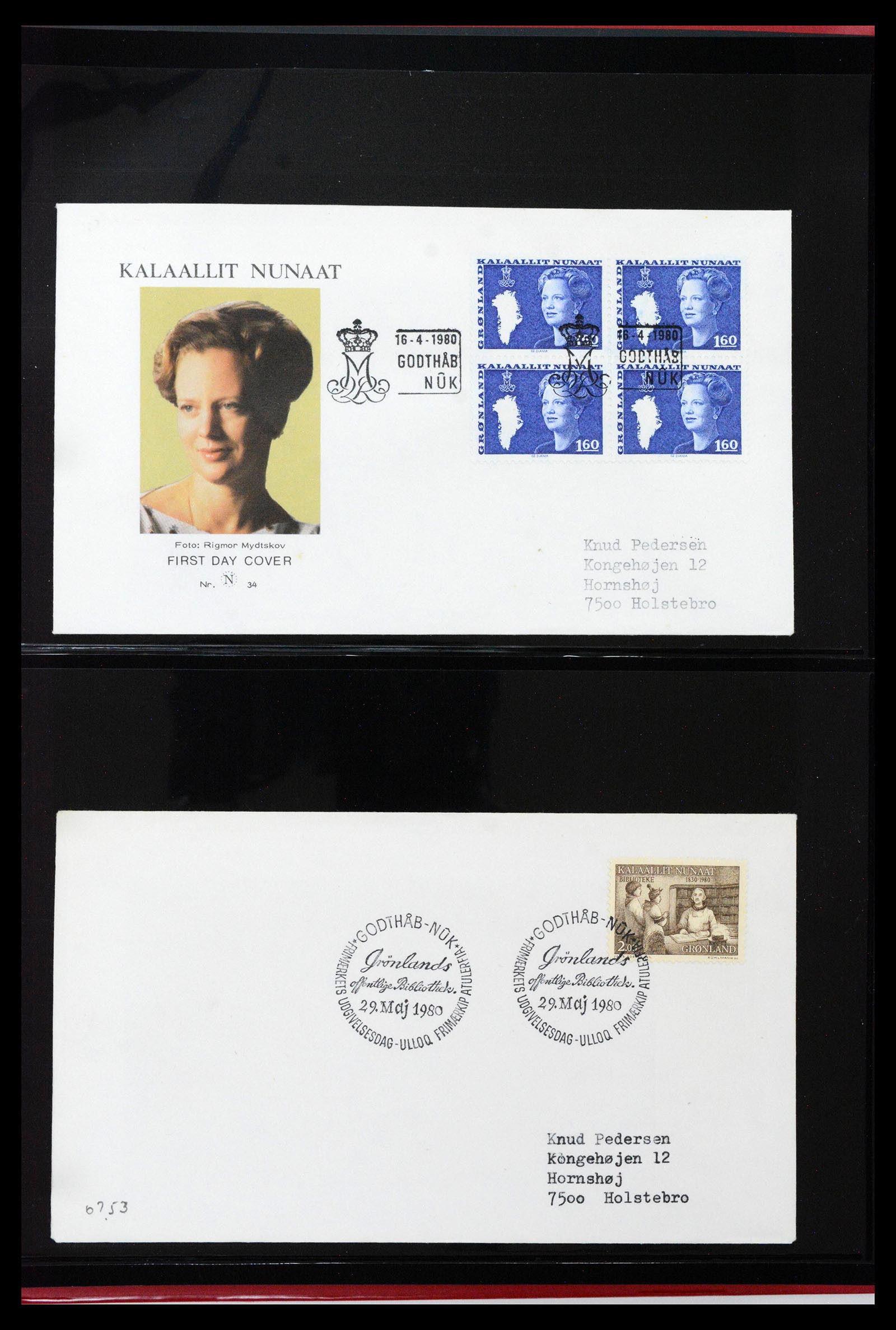 38824 0035 - Stamp collection 38824 Greenland first day covers 1950-2017.