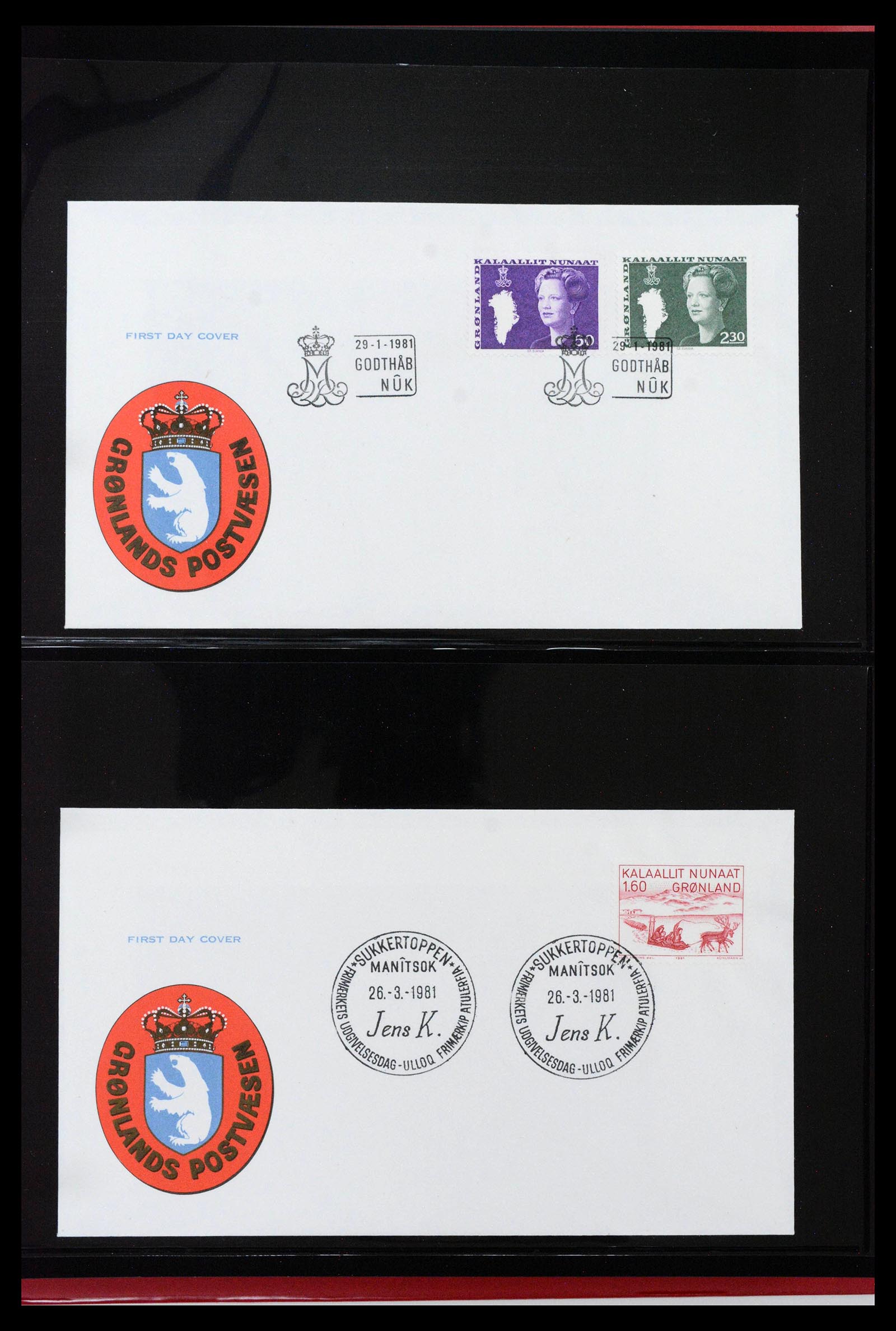 38824 0037 - Stamp collection 38824 Greenland first day covers 1950-2017.