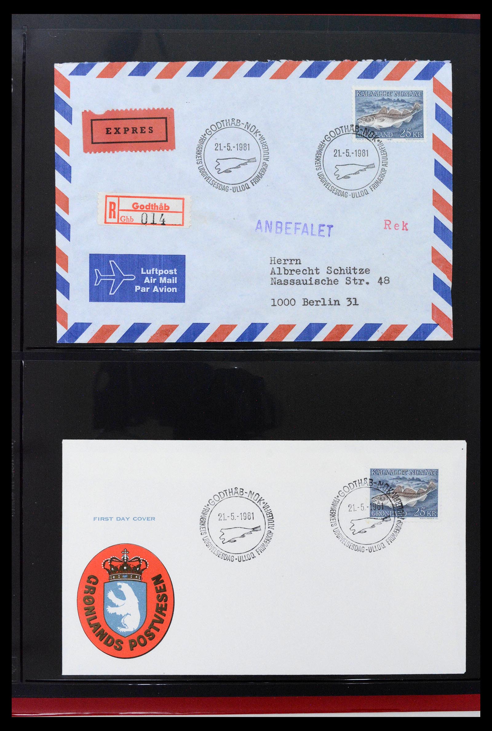 38824 0038 - Stamp collection 38824 Greenland first day covers 1950-2017.