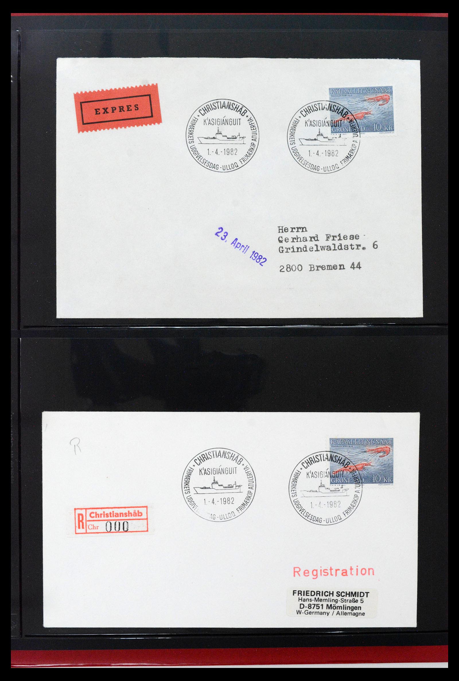 38824 0040 - Stamp collection 38824 Greenland first day covers 1950-2017.