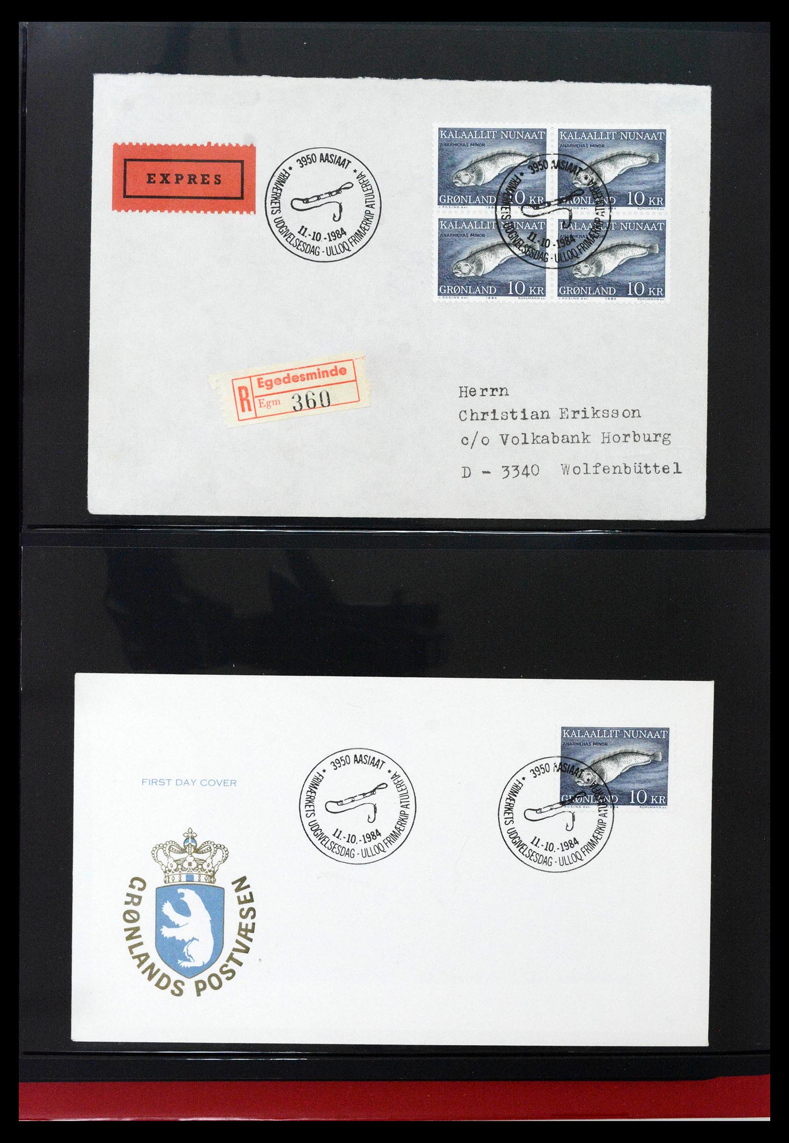 38824 0050 - Postzegelverzameling 38824 Groenland FDC's 1950-2017.