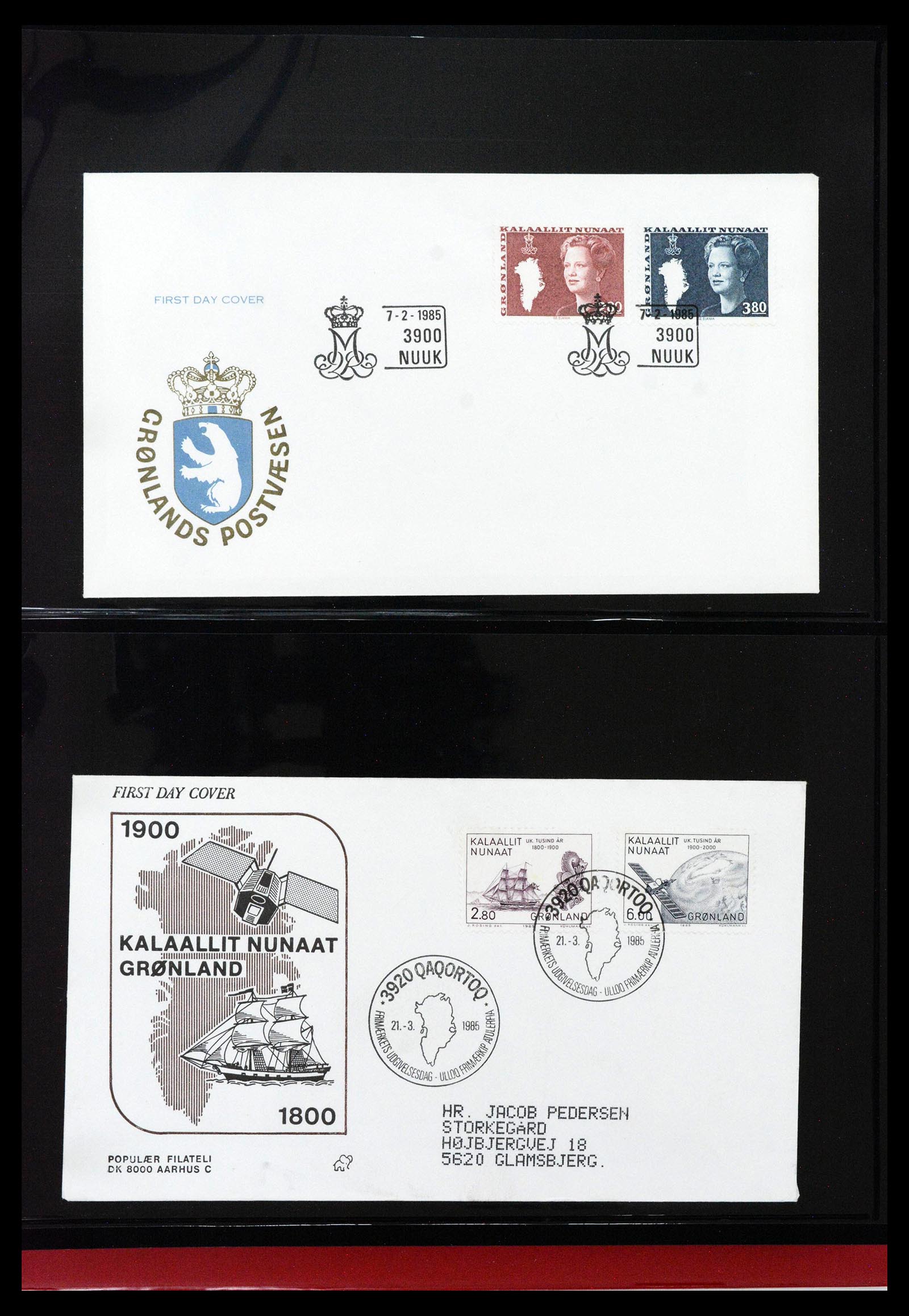 38824 0051 - Postzegelverzameling 38824 Groenland FDC's 1950-2017.