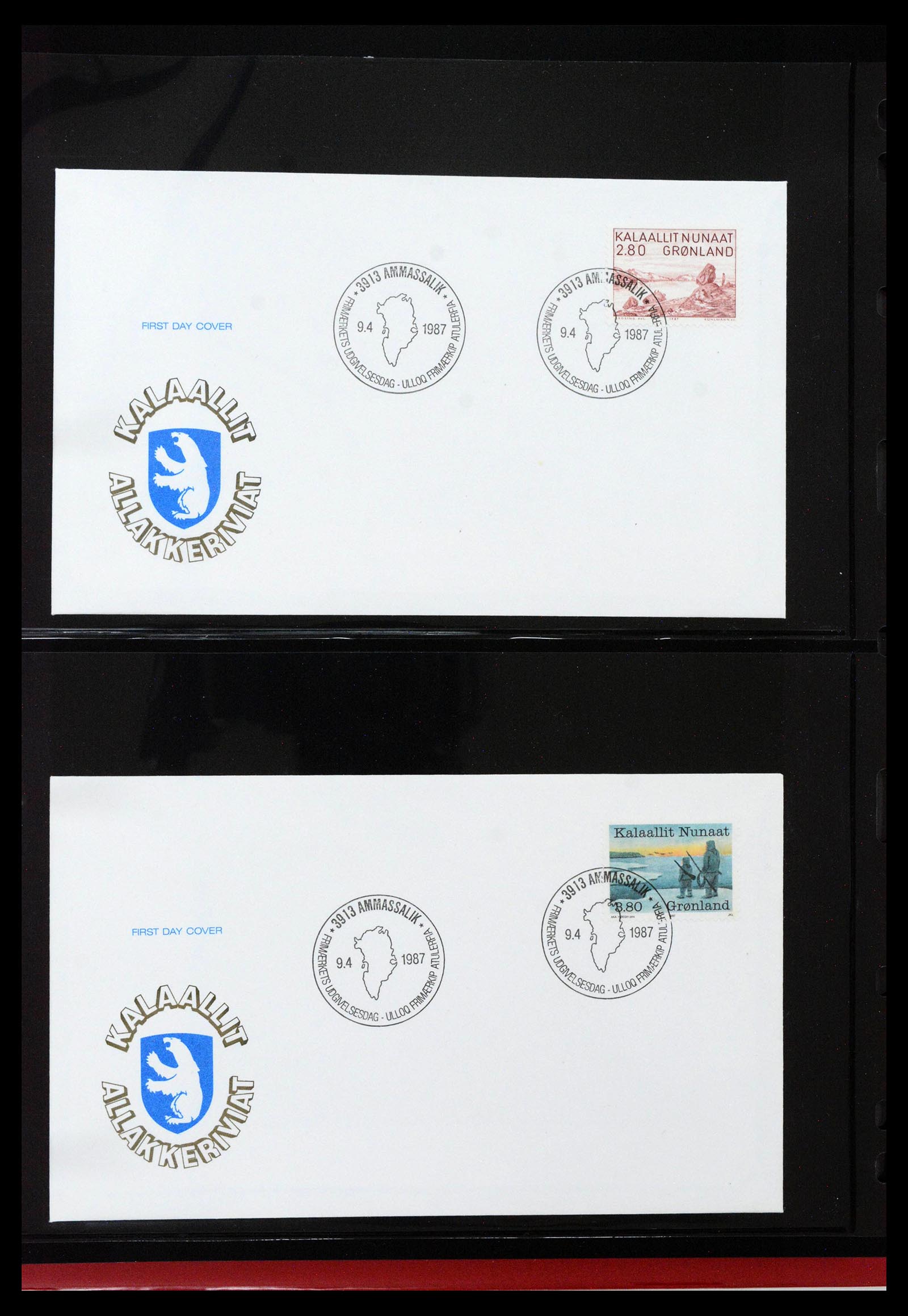38824 0057 - Postzegelverzameling 38824 Groenland FDC's 1950-2017.