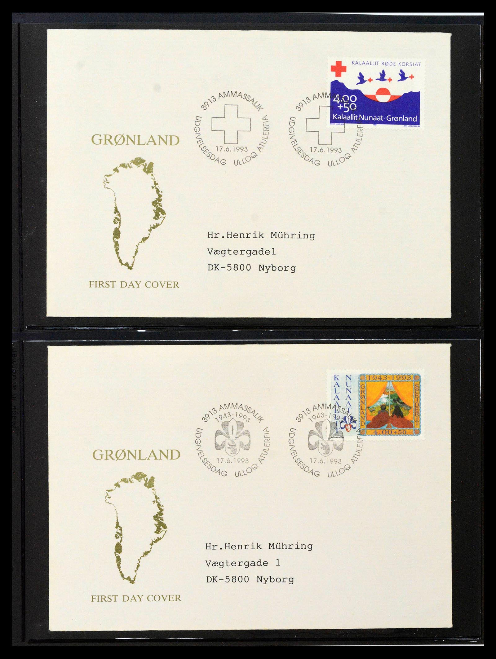 38824 0093 - Stamp collection 38824 Greenland first day covers 1950-2017.