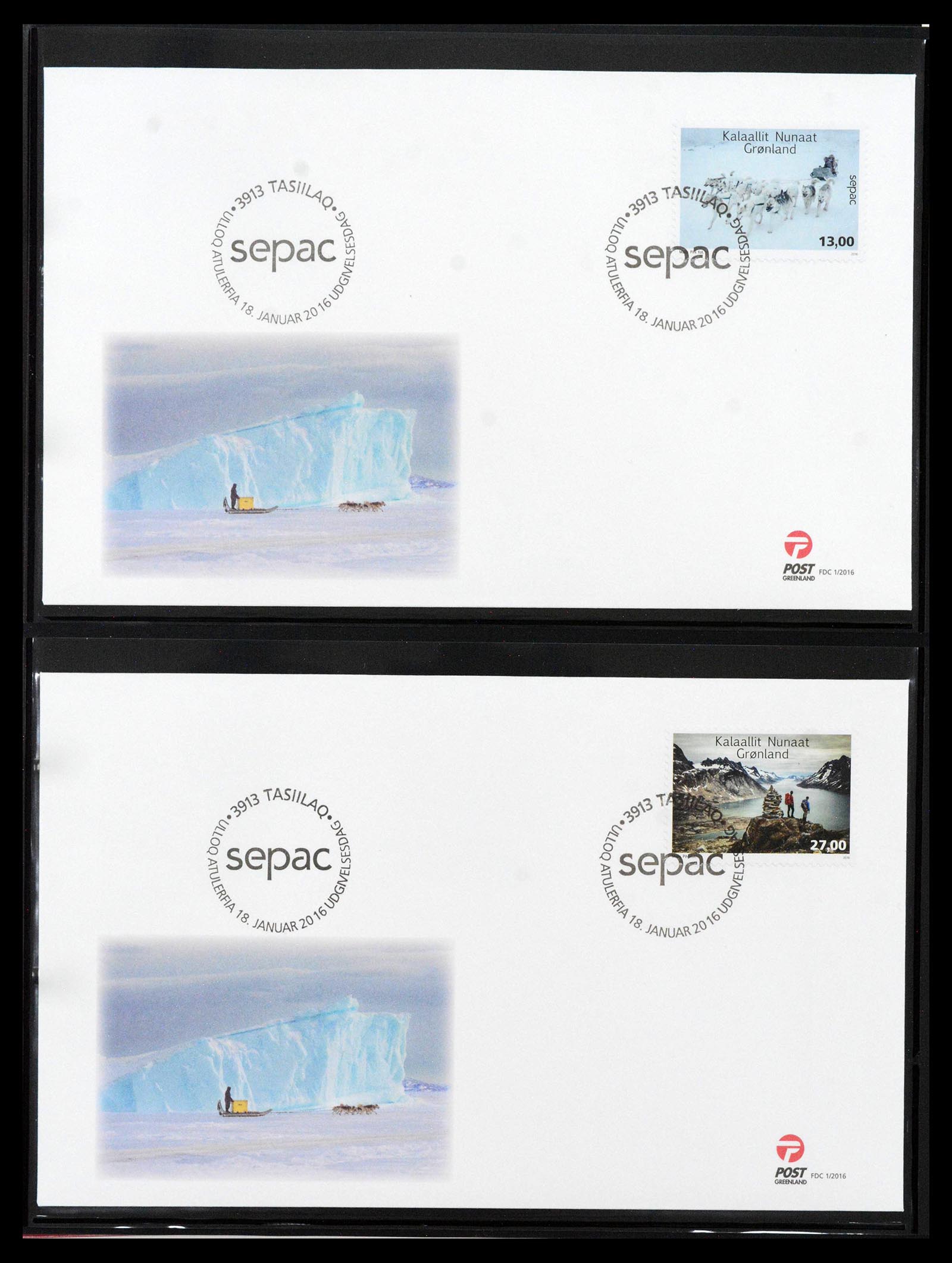 38824 0374 - Stamp collection 38824 Greenland first day covers 1950-2017.