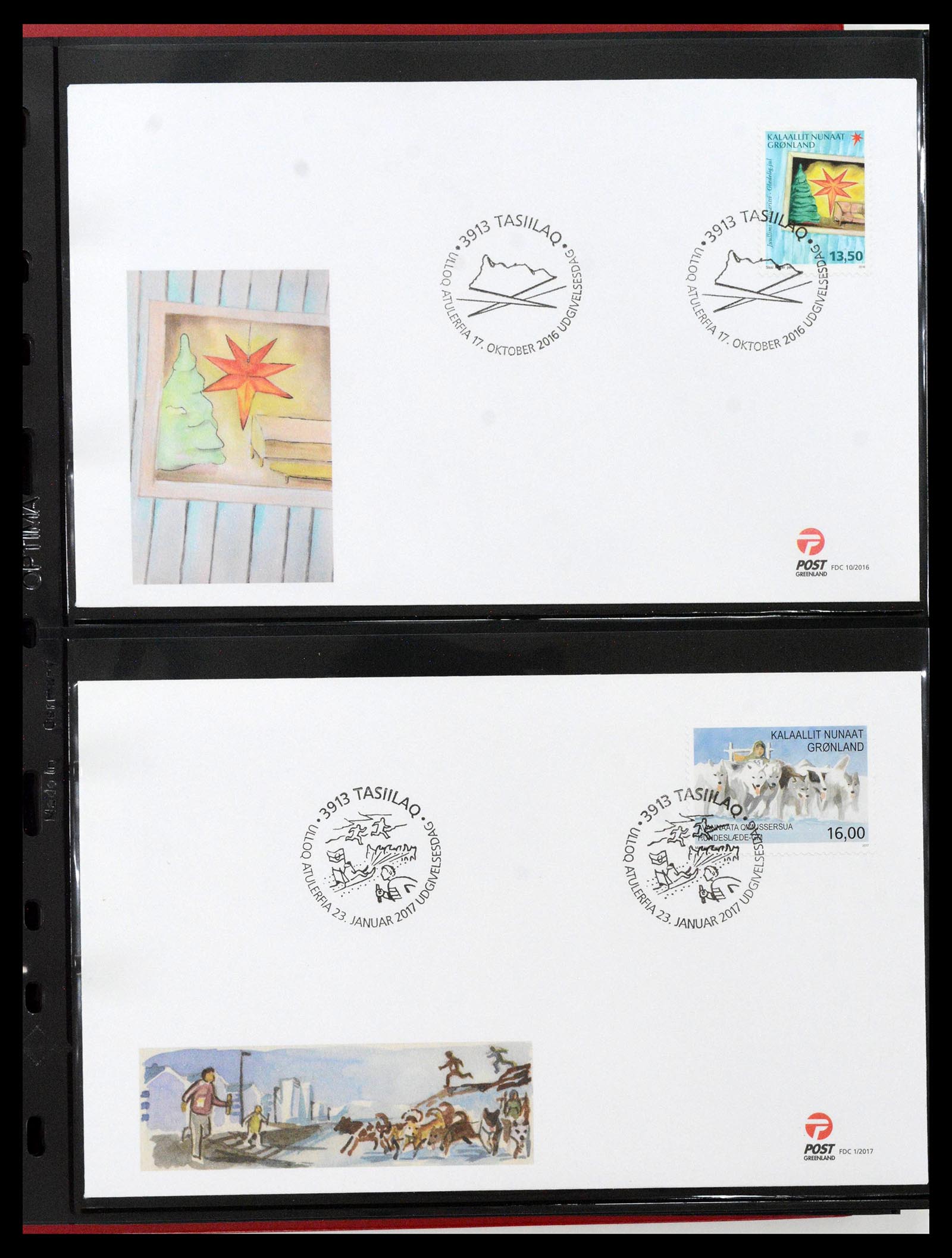 38824 0389 - Stamp collection 38824 Greenland first day covers 1950-2017.