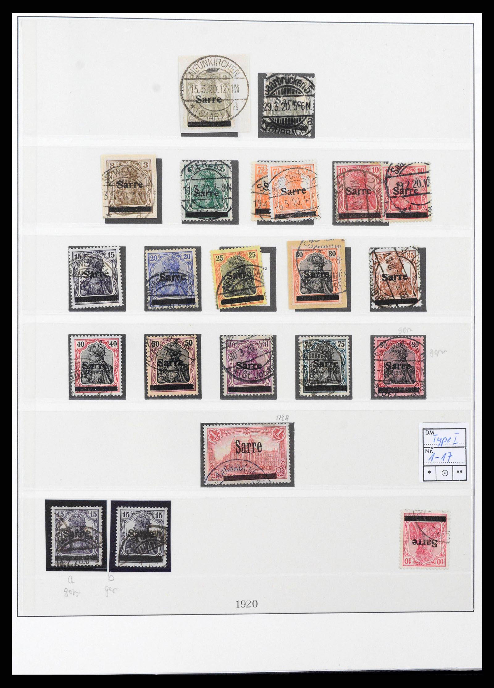 38833 0001 - Postzegelverzameling 38833 Saar 1920-1935.