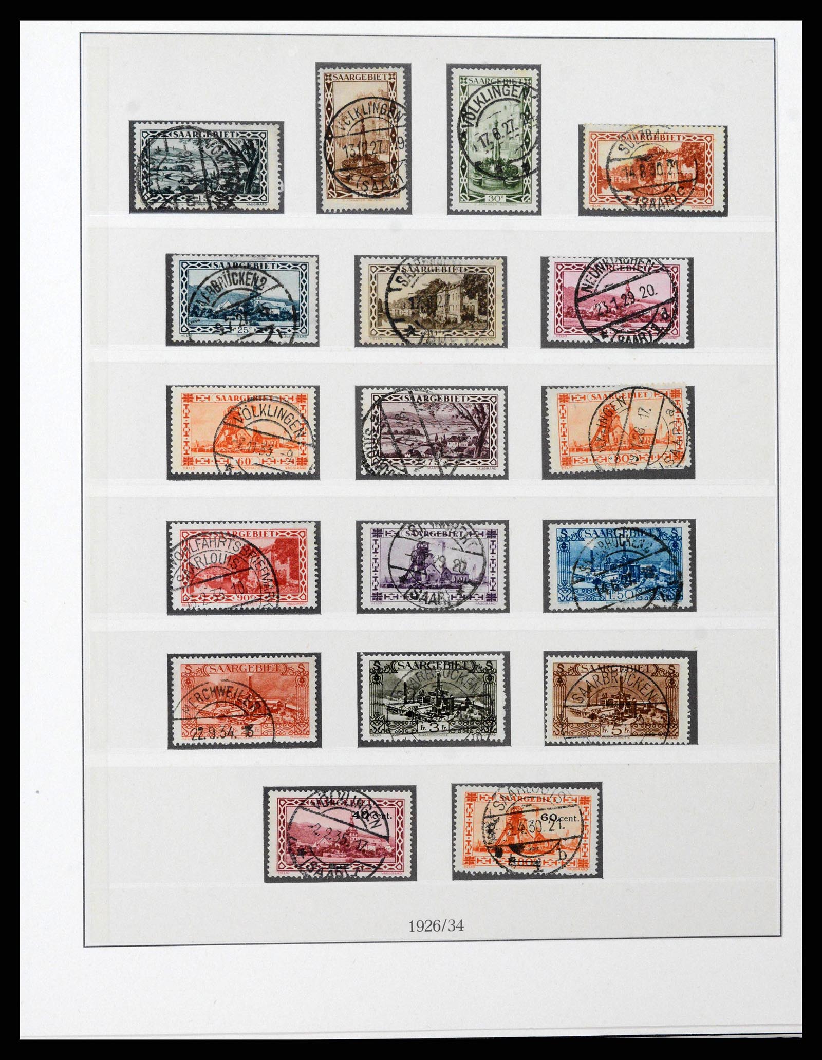 38833 0015 - Postzegelverzameling 38833 Saar 1920-1935.