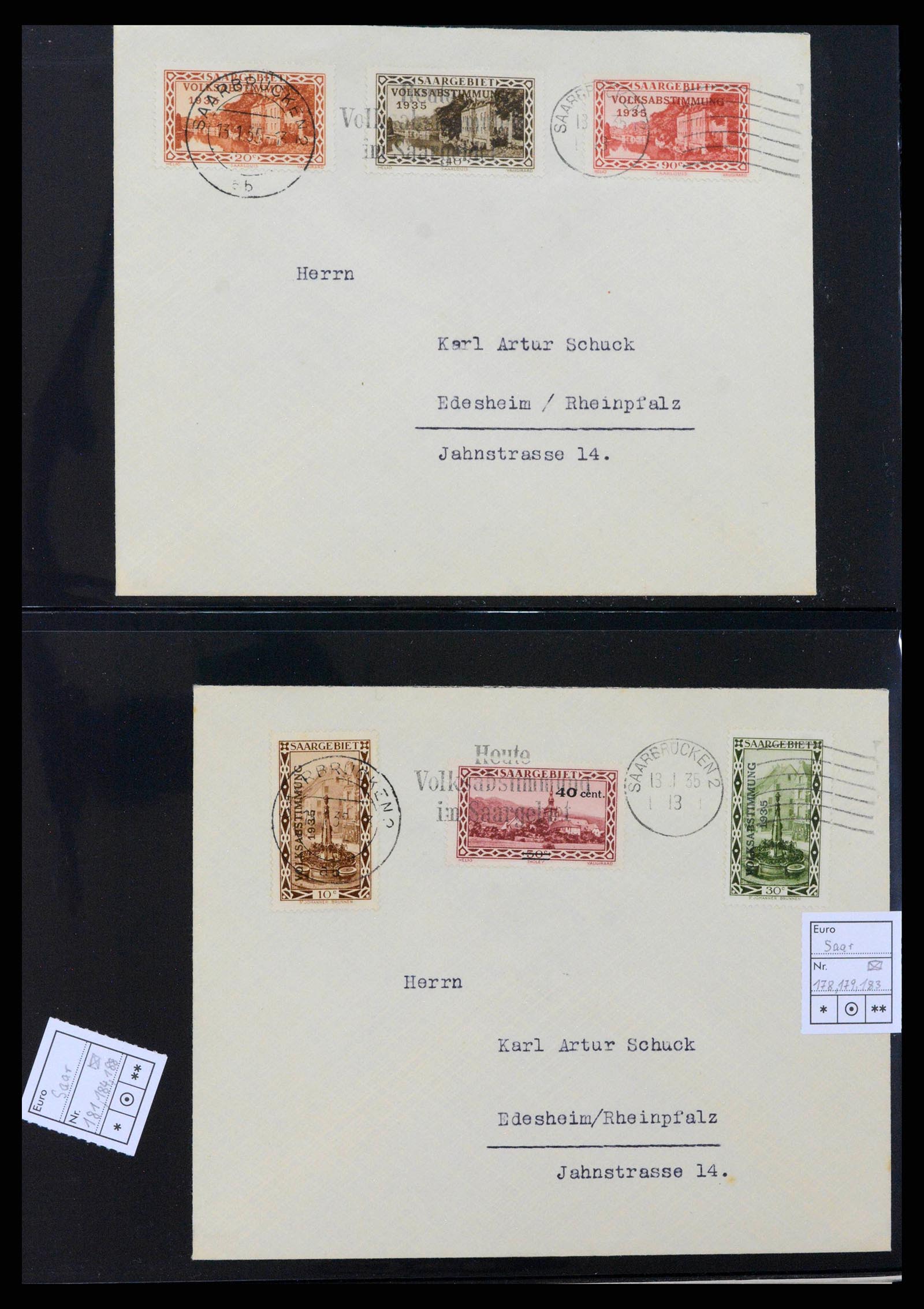 38833 0018 - Postzegelverzameling 38833 Saar 1920-1935.