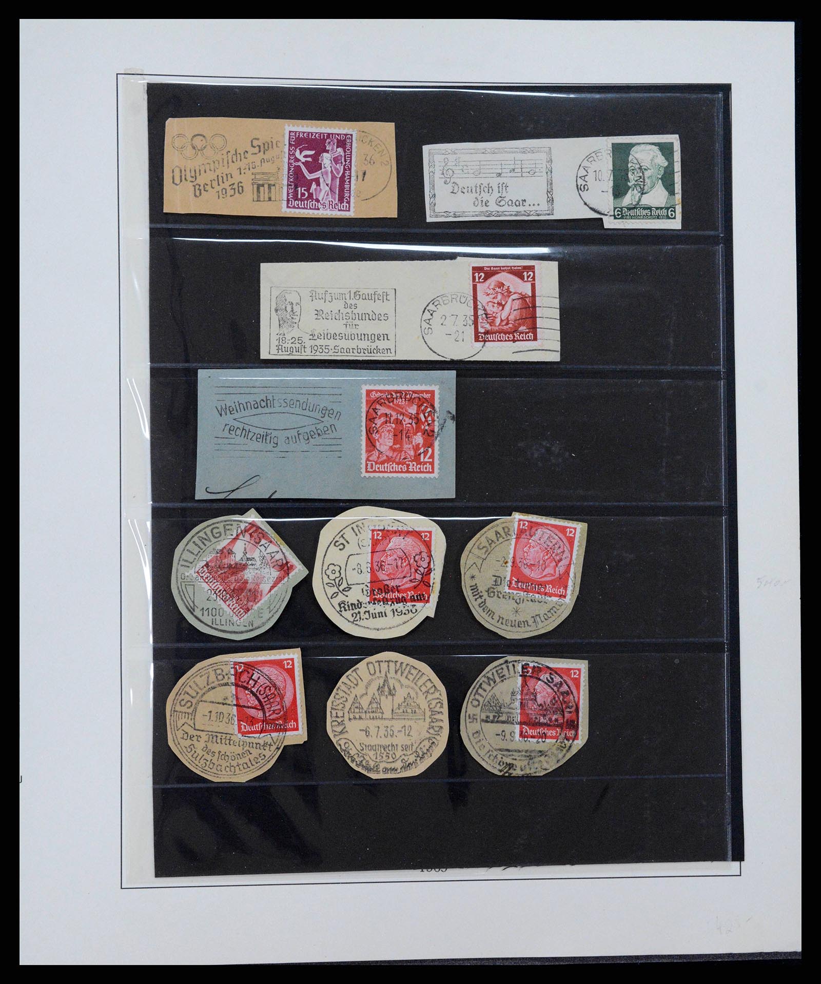 38833 0028 - Postzegelverzameling 38833 Saar 1920-1935.