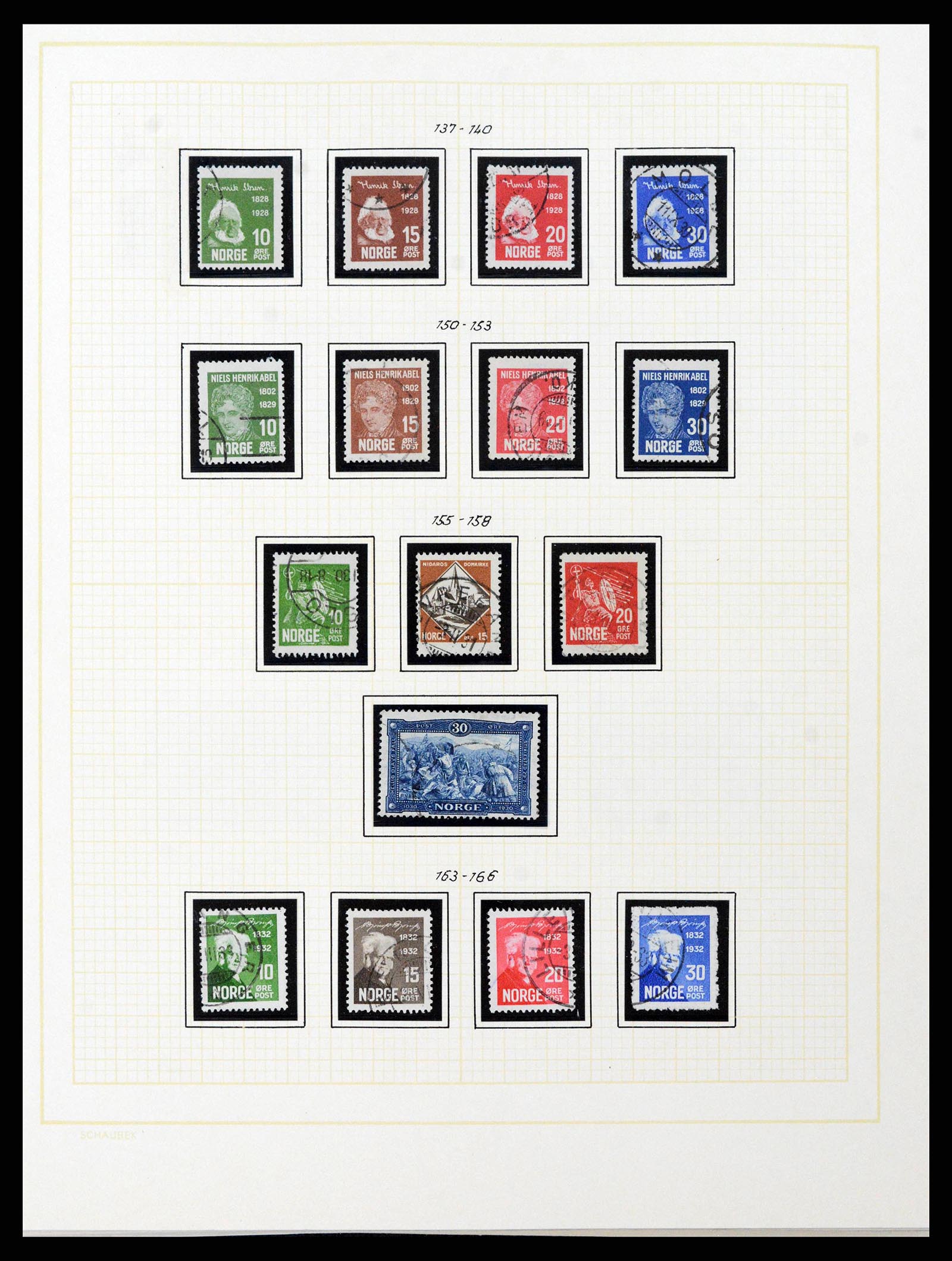 38838 0014 - Postzegelverzameling 38838 Noorwegen 1855-1970.