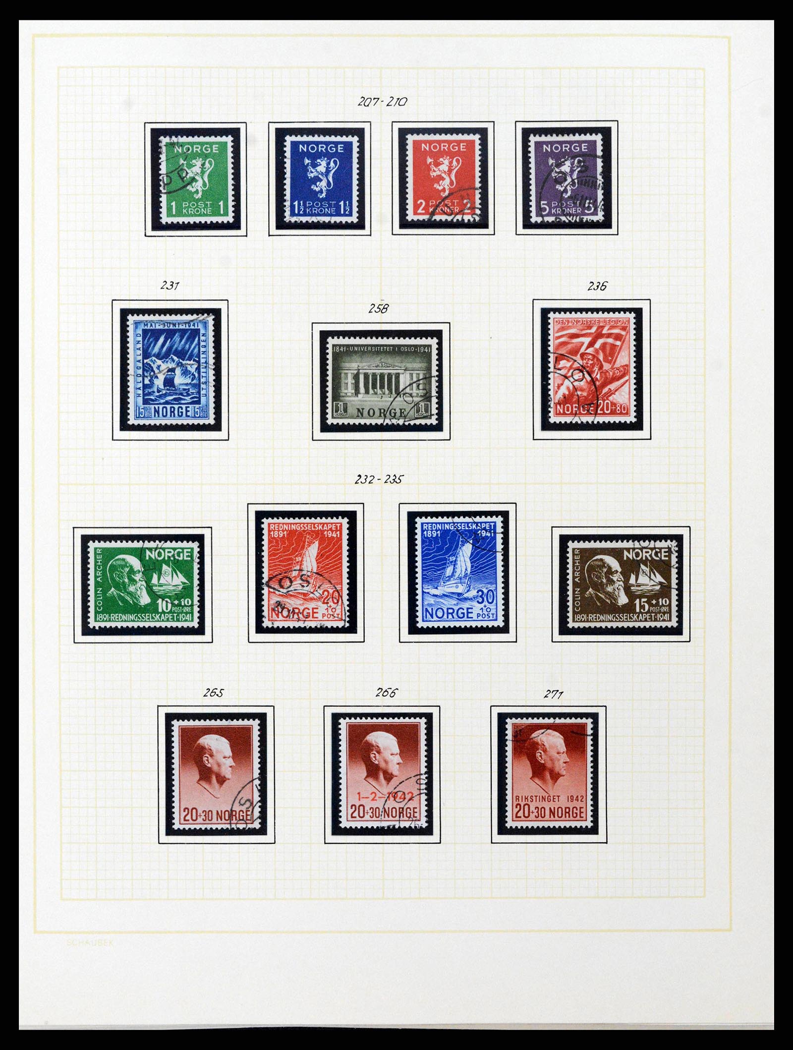 38838 0019 - Postzegelverzameling 38838 Noorwegen 1855-1970.