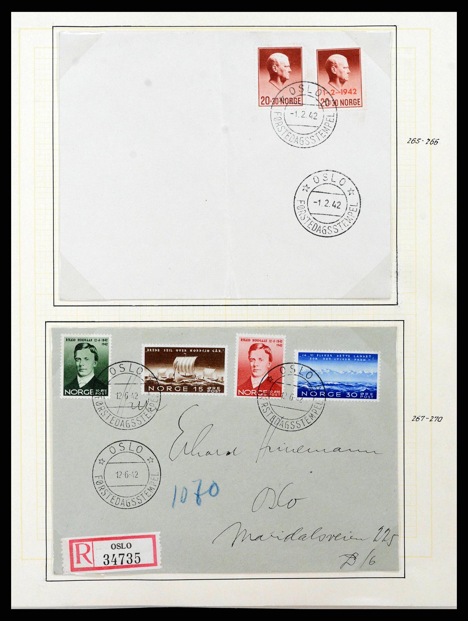 38838 0020 - Postzegelverzameling 38838 Noorwegen 1855-1970.