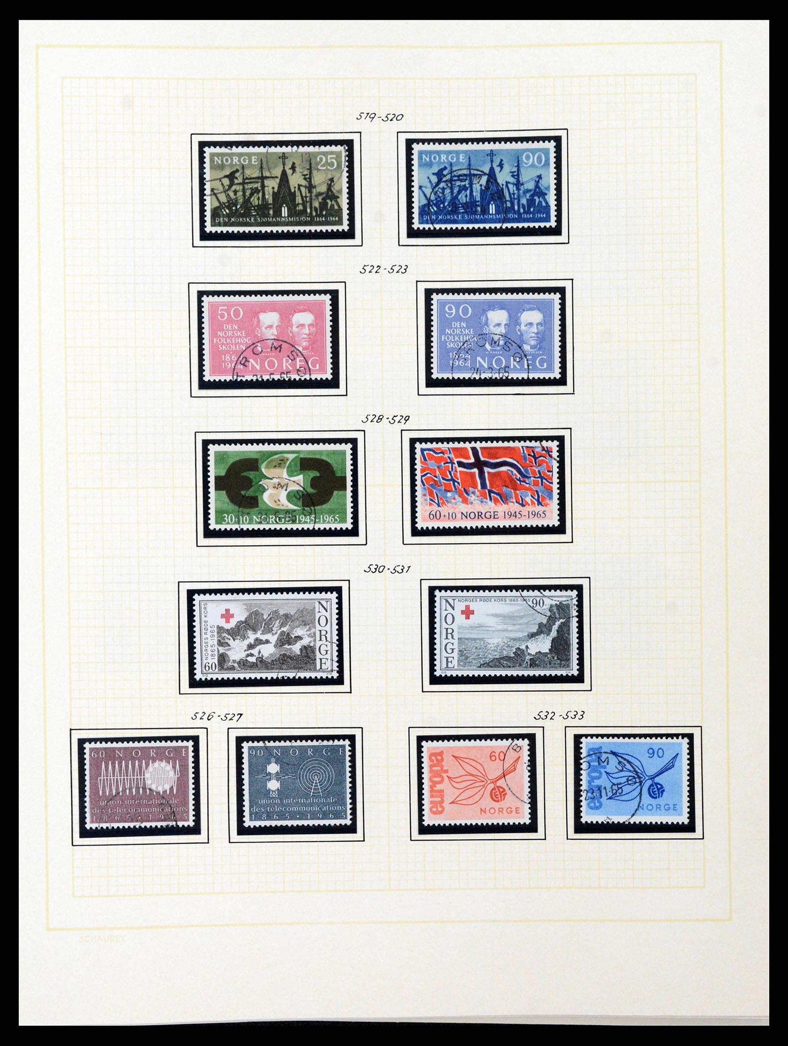 38838 0045 - Stamp collection 38838 Norway 1855-1970.