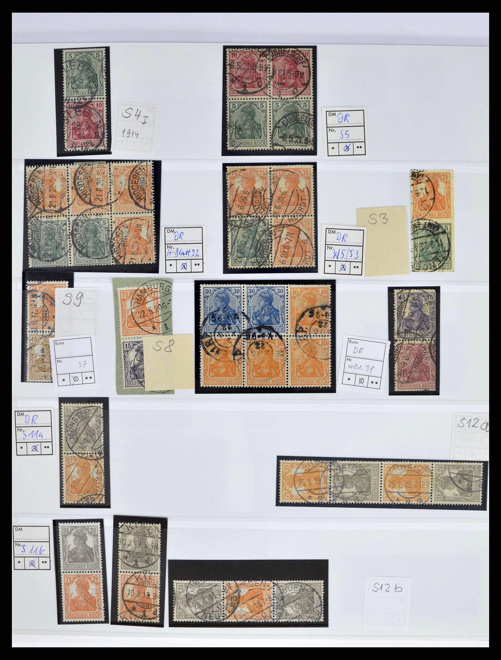 38857 0001 - Stamp collection 38857 German Reich combinations 1913-1941.