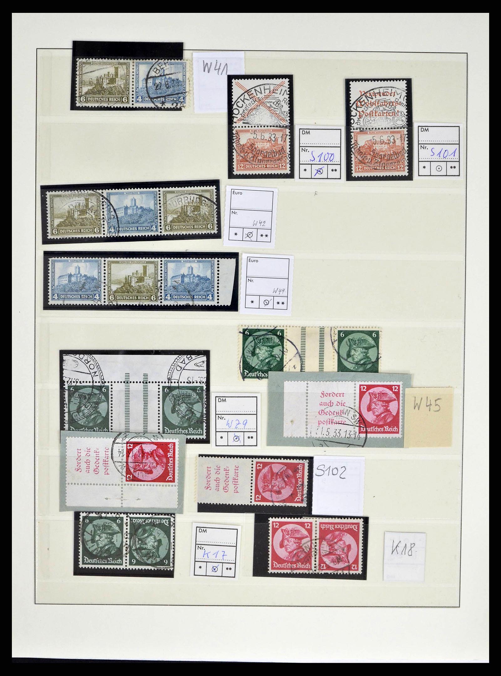 38857 0008 - Stamp collection 38857 German Reich combinations 1913-1941.