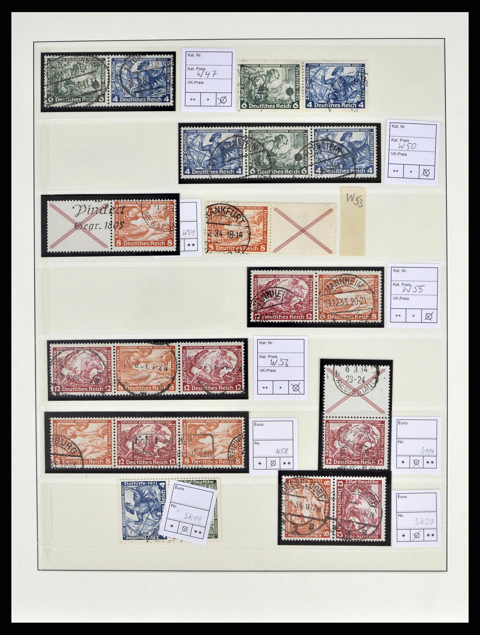 38857 0011 - Stamp collection 38857 German Reich combinations 1913-1941.