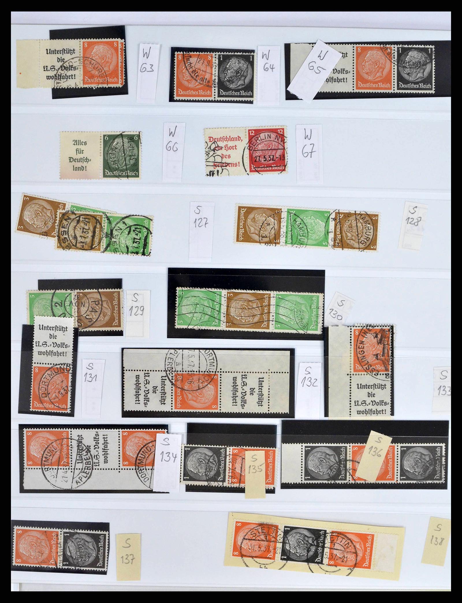 38857 0014 - Stamp collection 38857 German Reich combinations 1913-1941.