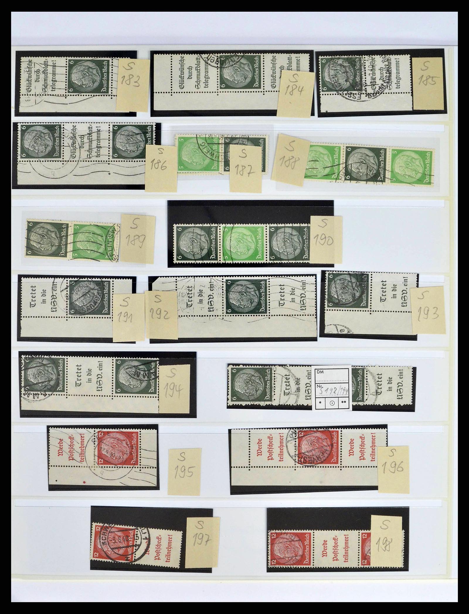 38857 0022 - Stamp collection 38857 German Reich combinations 1913-1941.