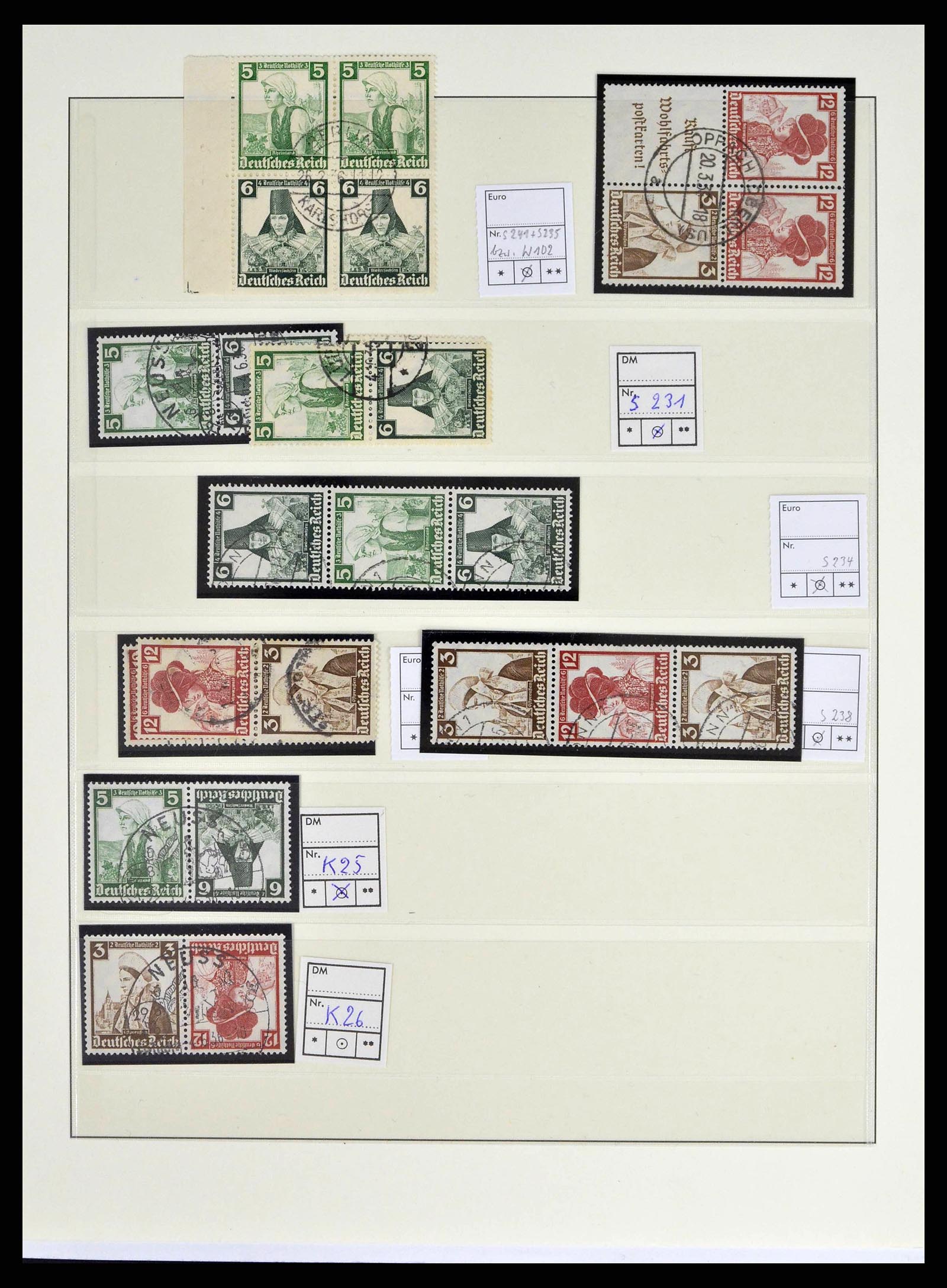 38857 0030 - Postzegelverzameling 38857 Duitse Rijk combinaties 1913-1941.