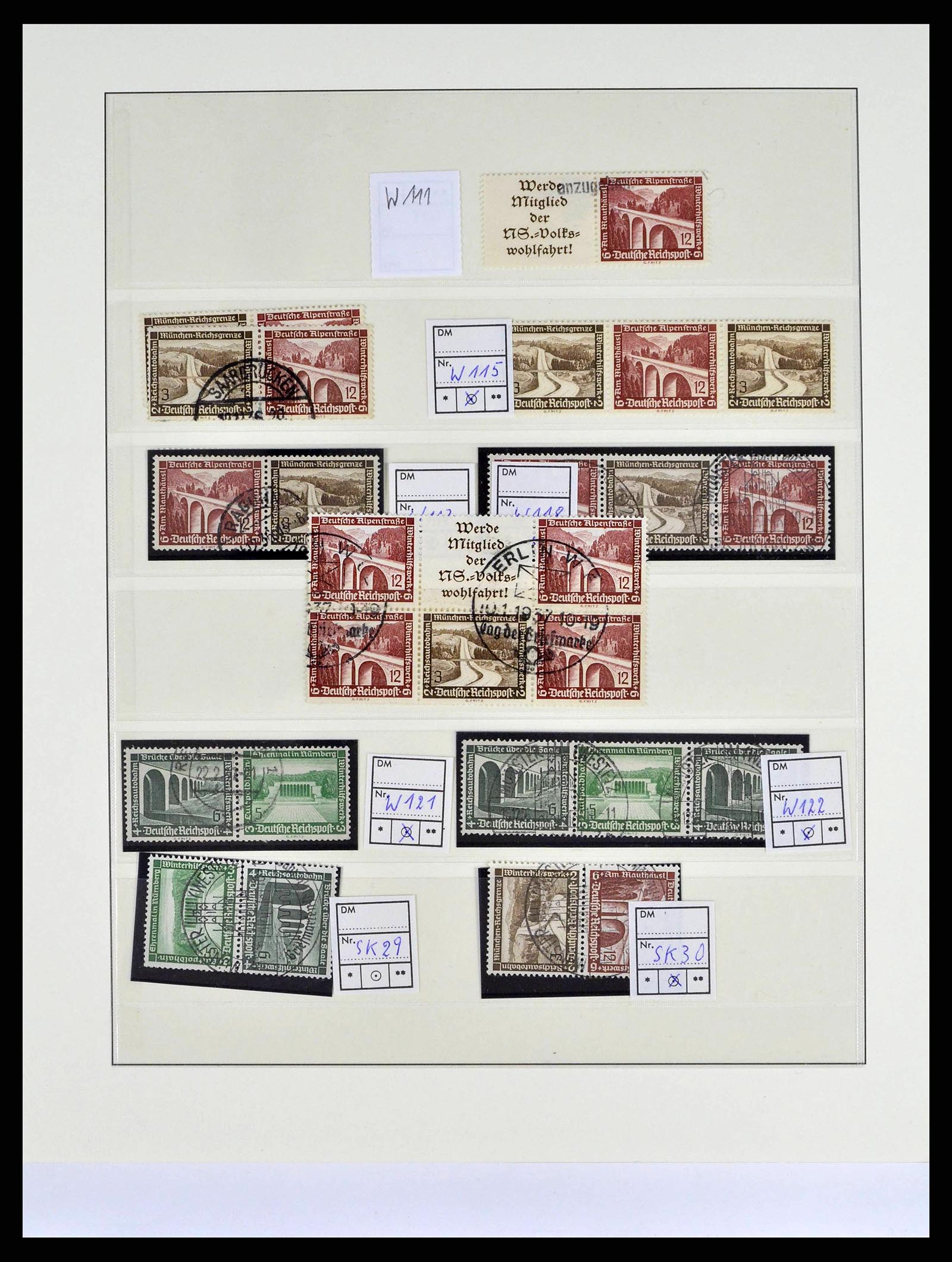38857 0034 - Postzegelverzameling 38857 Duitse Rijk combinaties 1913-1941.