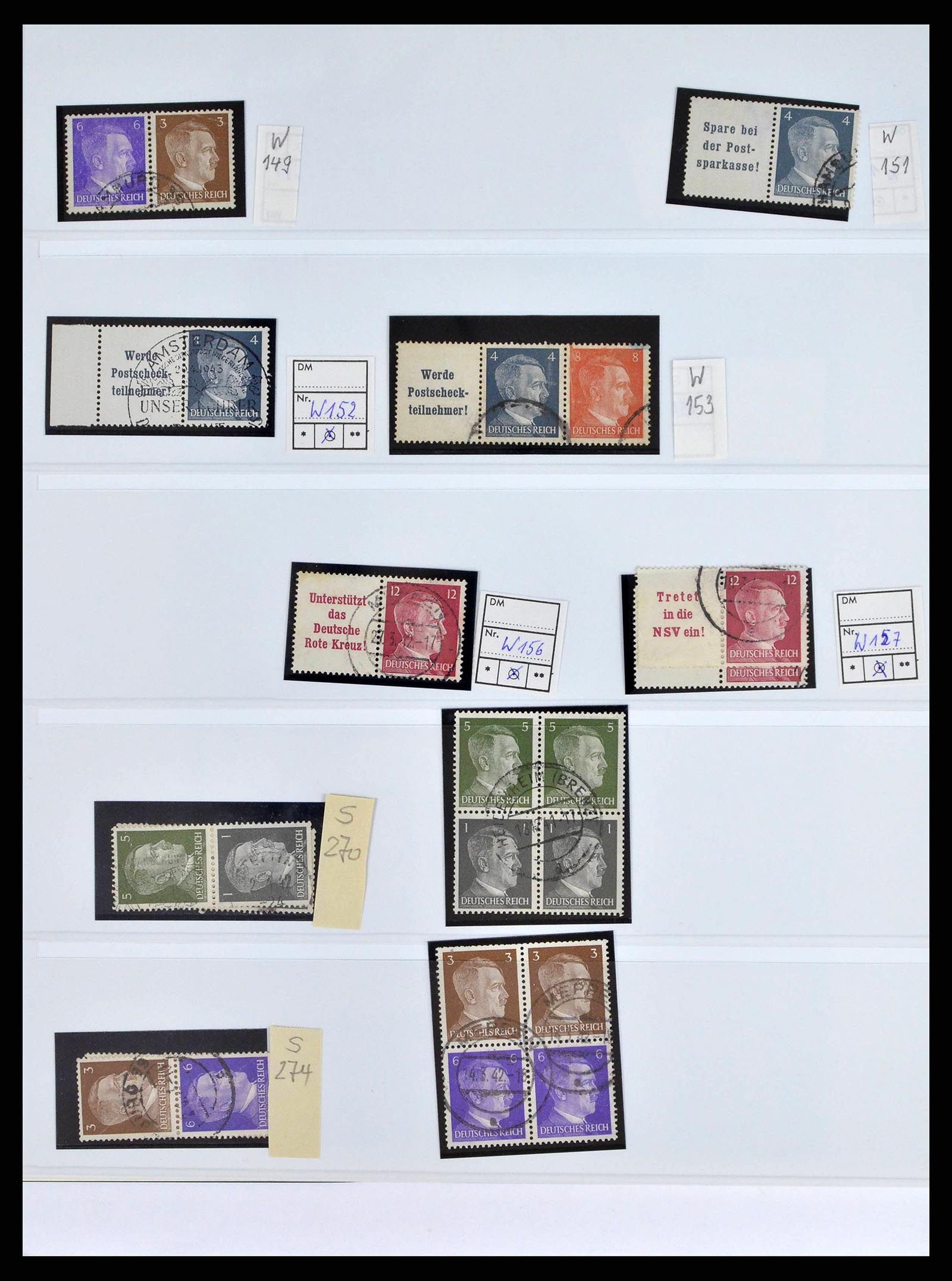 38857 0041 - Stamp collection 38857 German Reich combinations 1913-1941.
