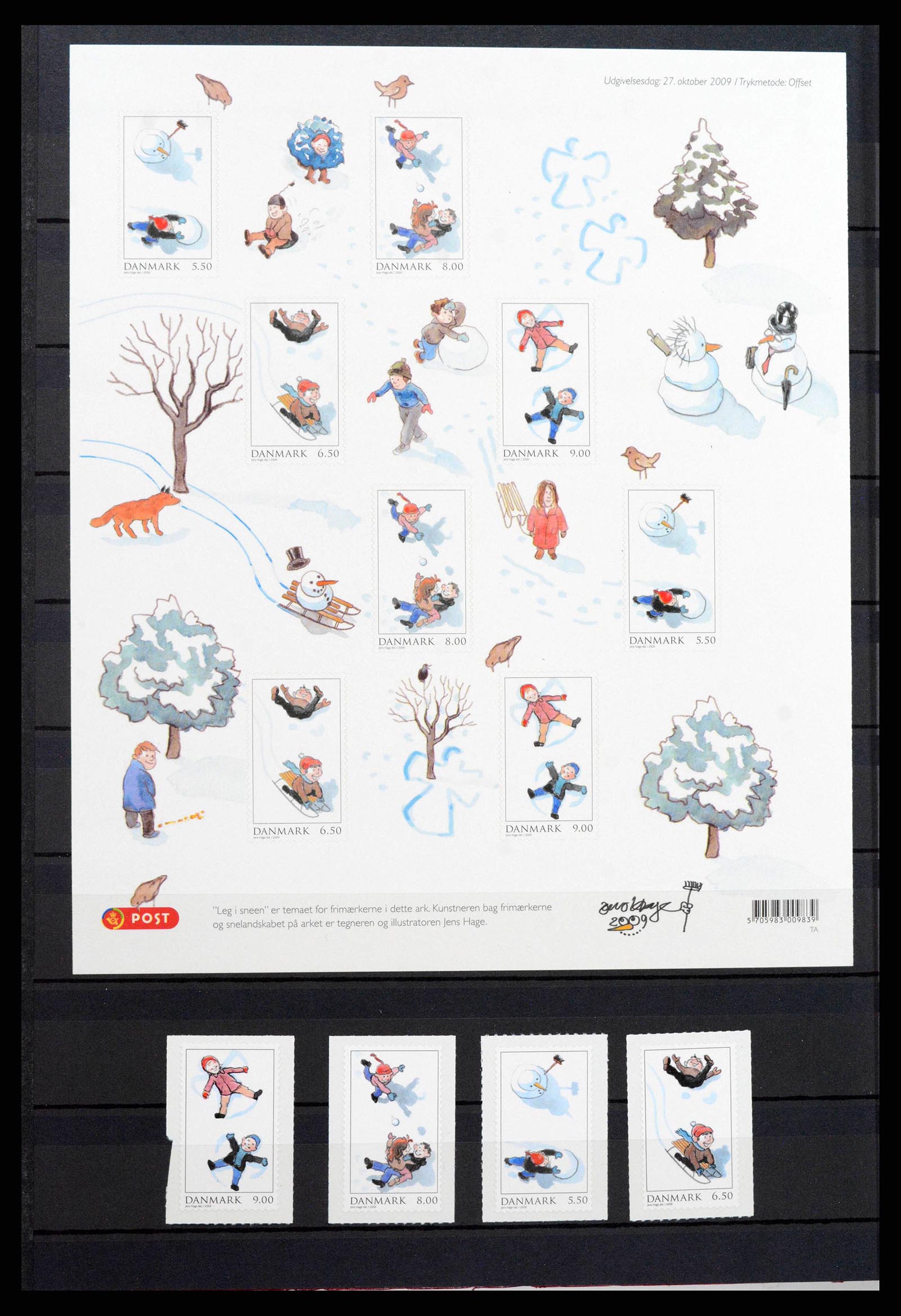 38858 0075 - Postzegelverzameling 38858 Denemarken 1976-2014.