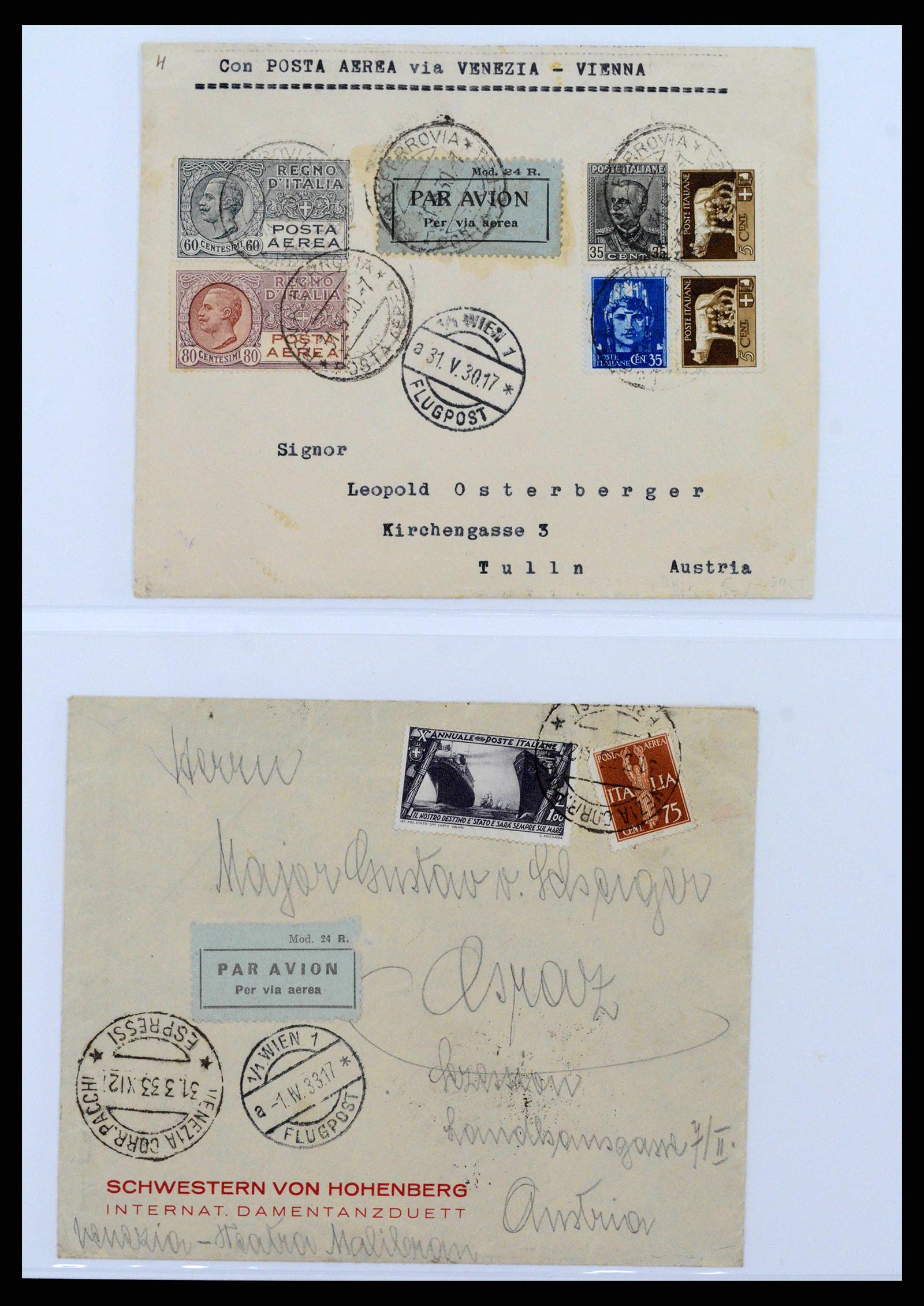 38872 0001 - Stamp collection 38872 Italy airmail covers 1930-1943.