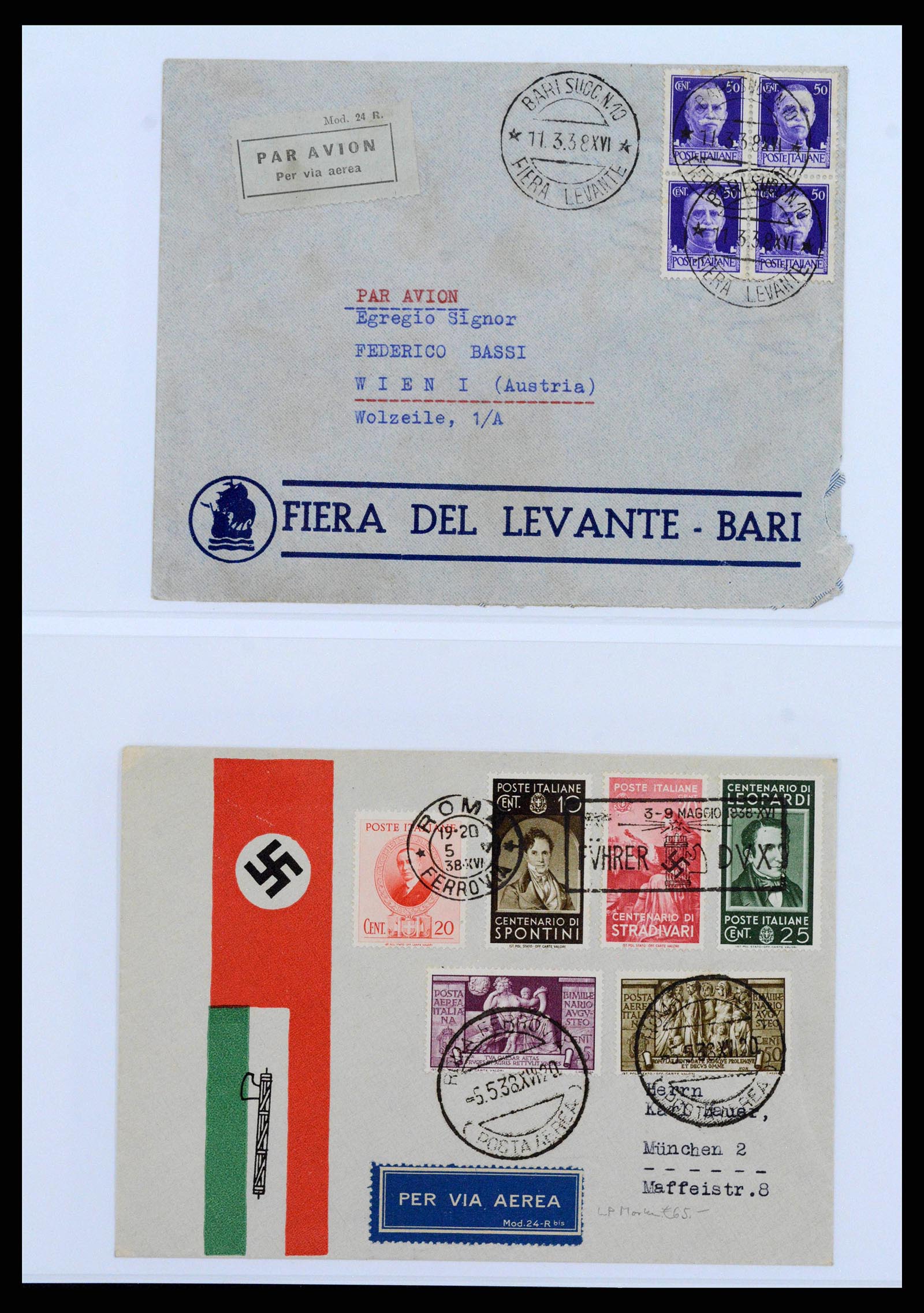 38872 0006 - Stamp collection 38872 Italy airmail covers 1930-1943.