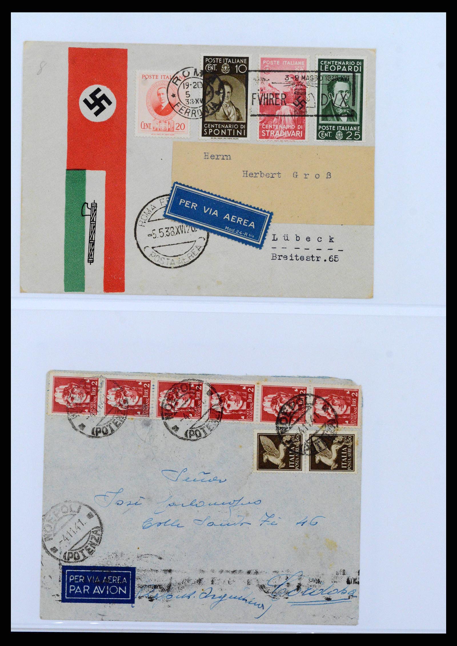 38872 0007 - Stamp collection 38872 Italy airmail covers 1930-1943.