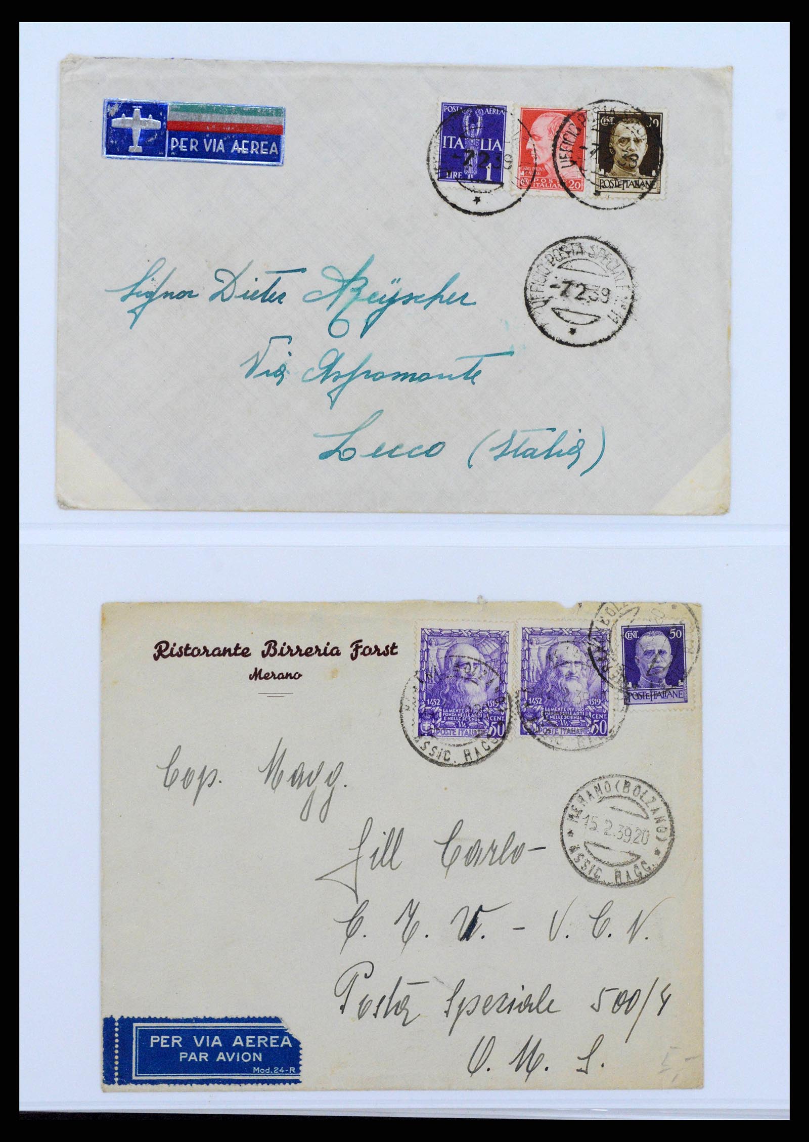 38872 0008 - Stamp collection 38872 Italy airmail covers 1930-1943.