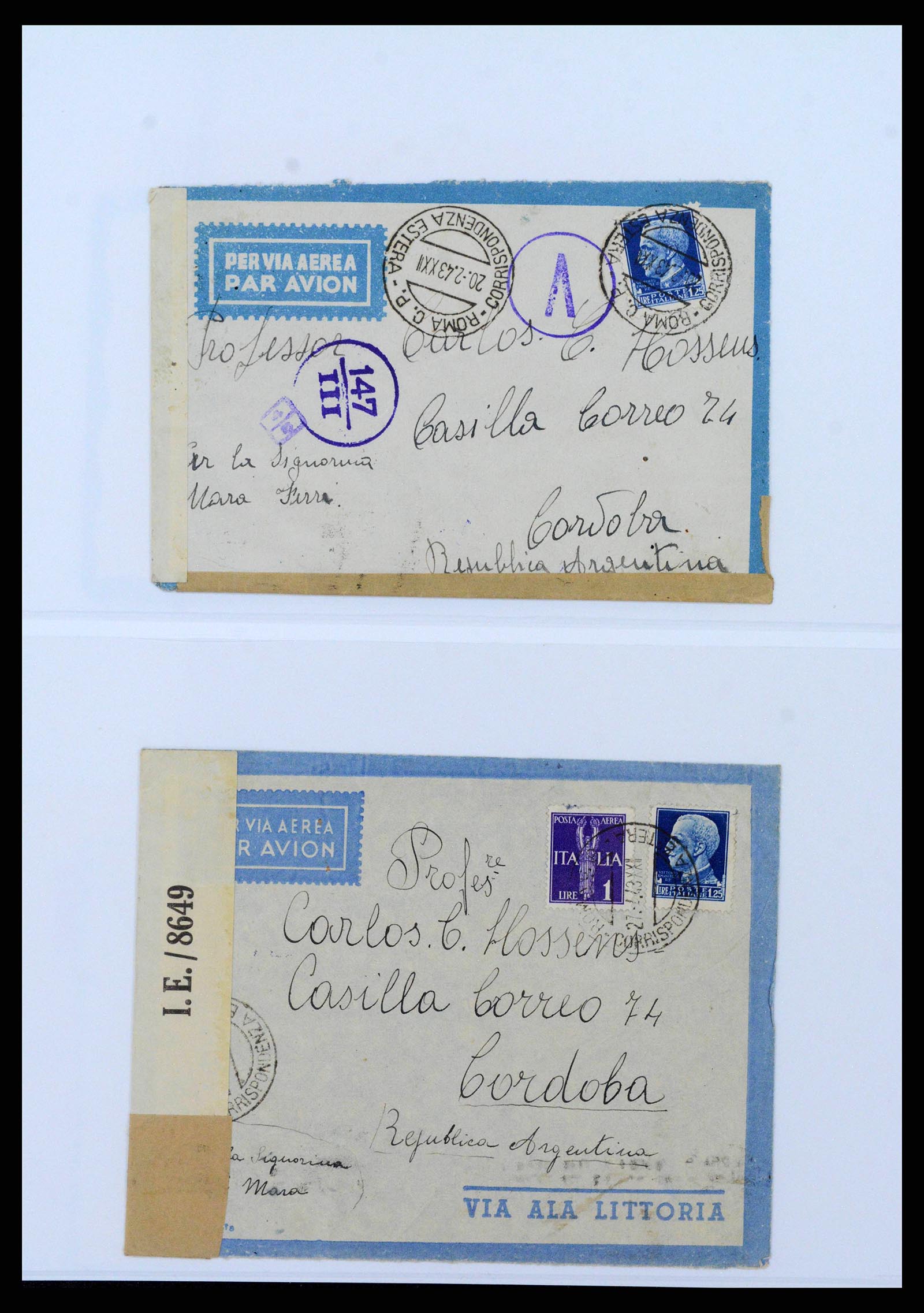 38872 0010 - Stamp collection 38872 Italy airmail covers 1930-1943.