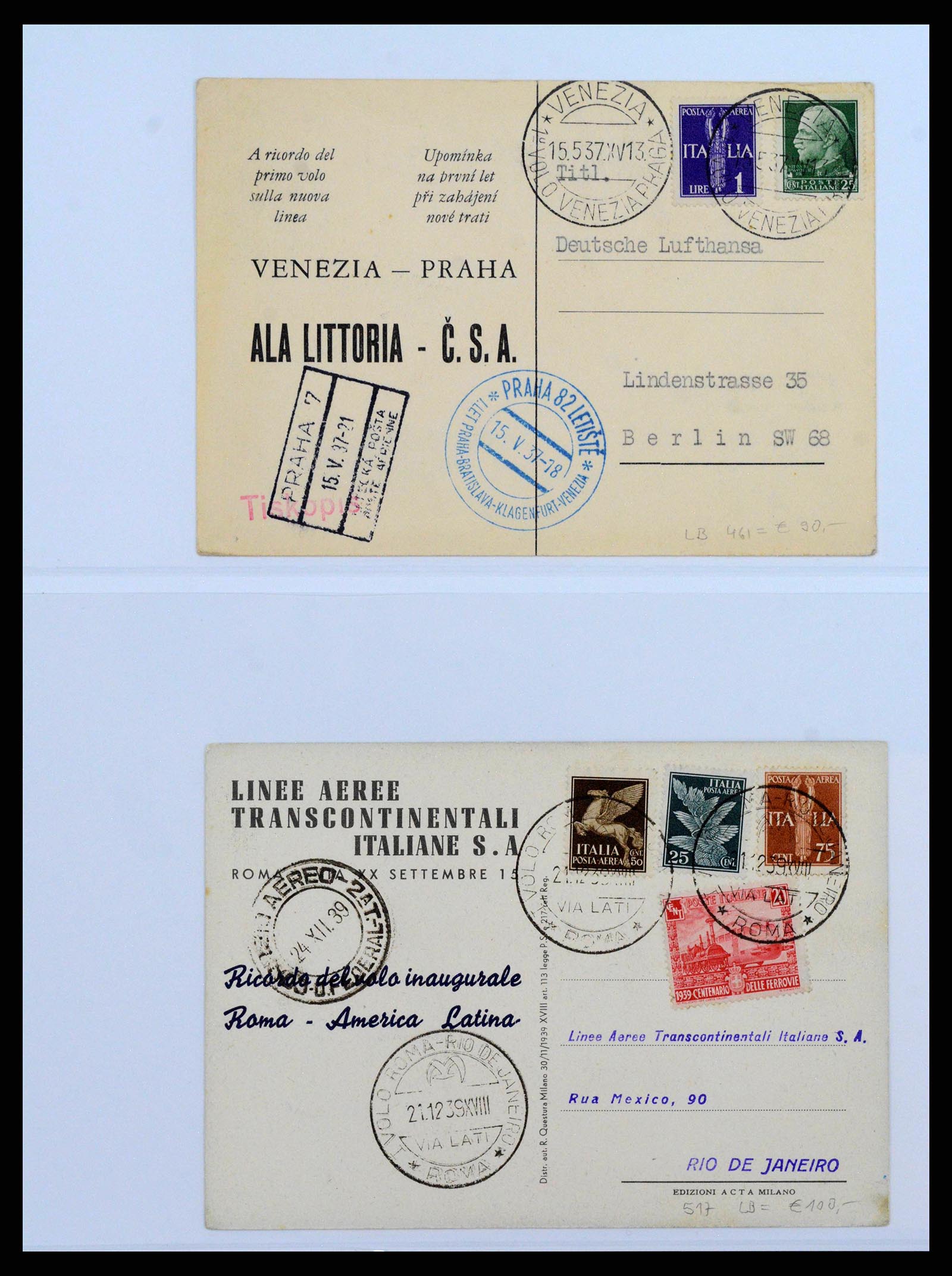 38872 0012 - Stamp collection 38872 Italy airmail covers 1930-1943.