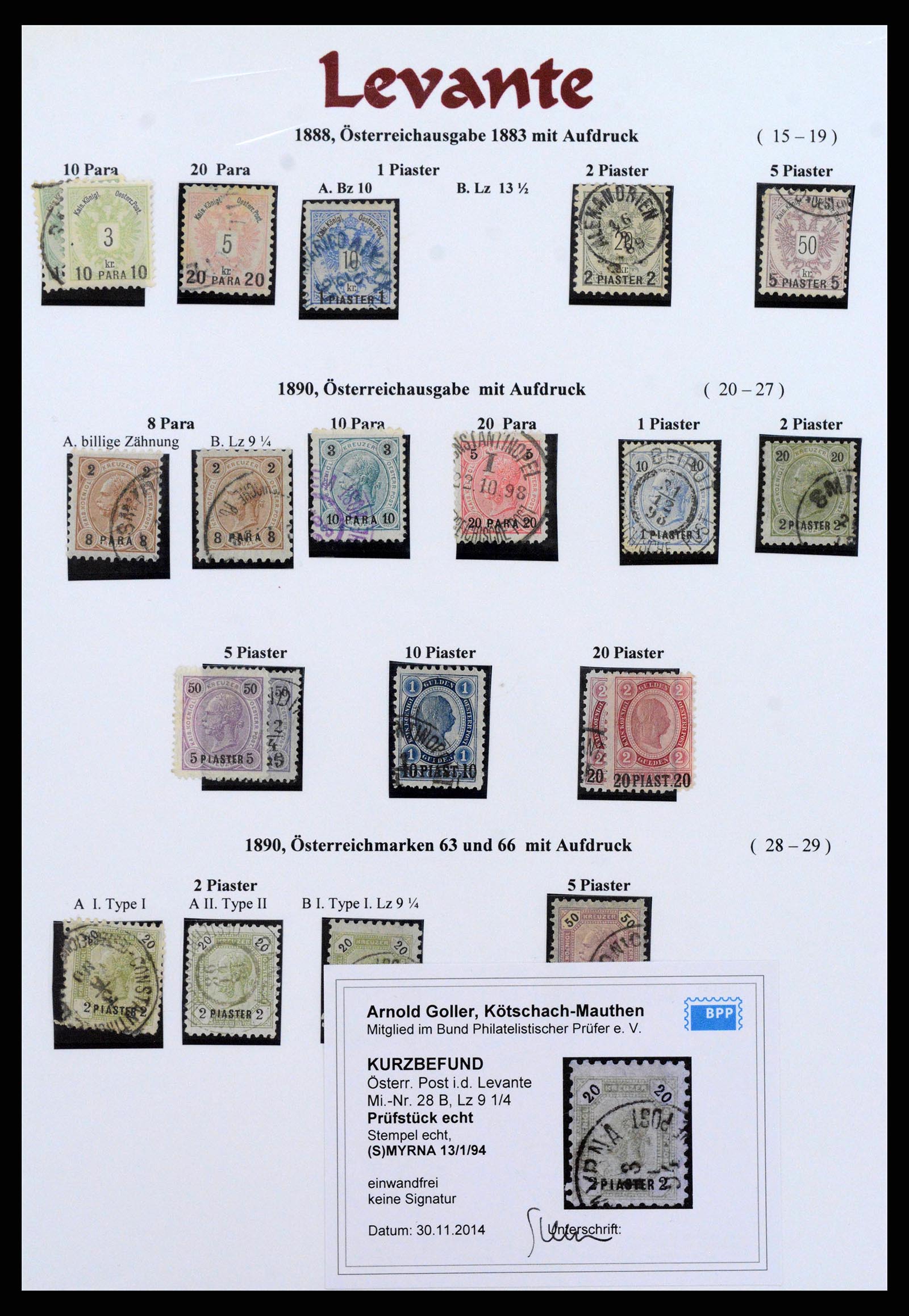 38873 0006 - Postzegelverzameling 38873 Oostenrijks Levant 1863-1914.