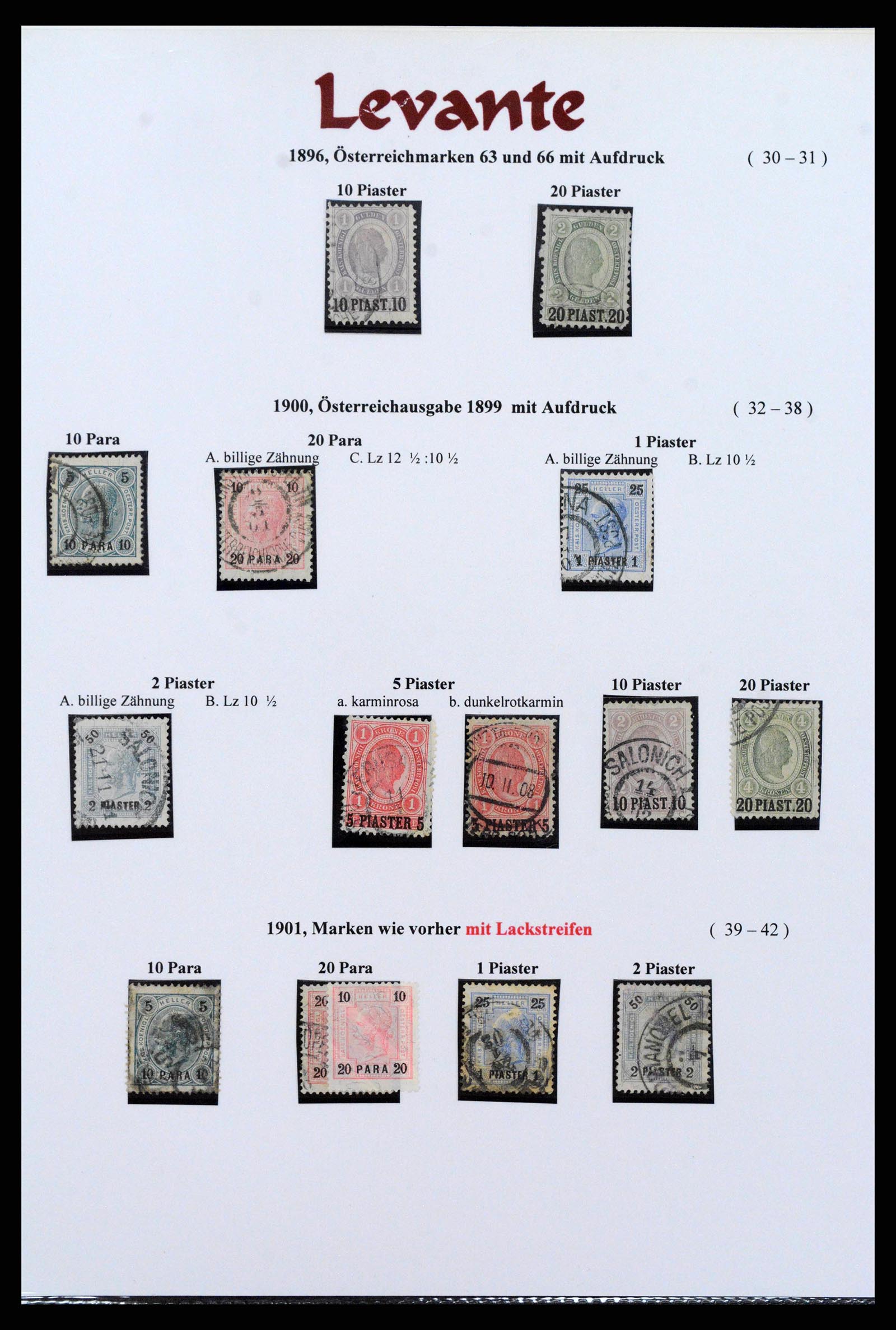 38873 0007 - Postzegelverzameling 38873 Oostenrijks Levant 1863-1914.