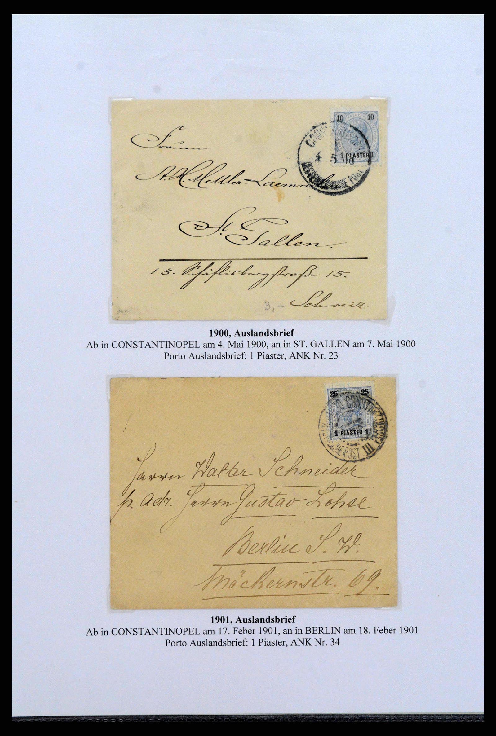 38873 0012 - Postzegelverzameling 38873 Oostenrijks Levant 1863-1914.