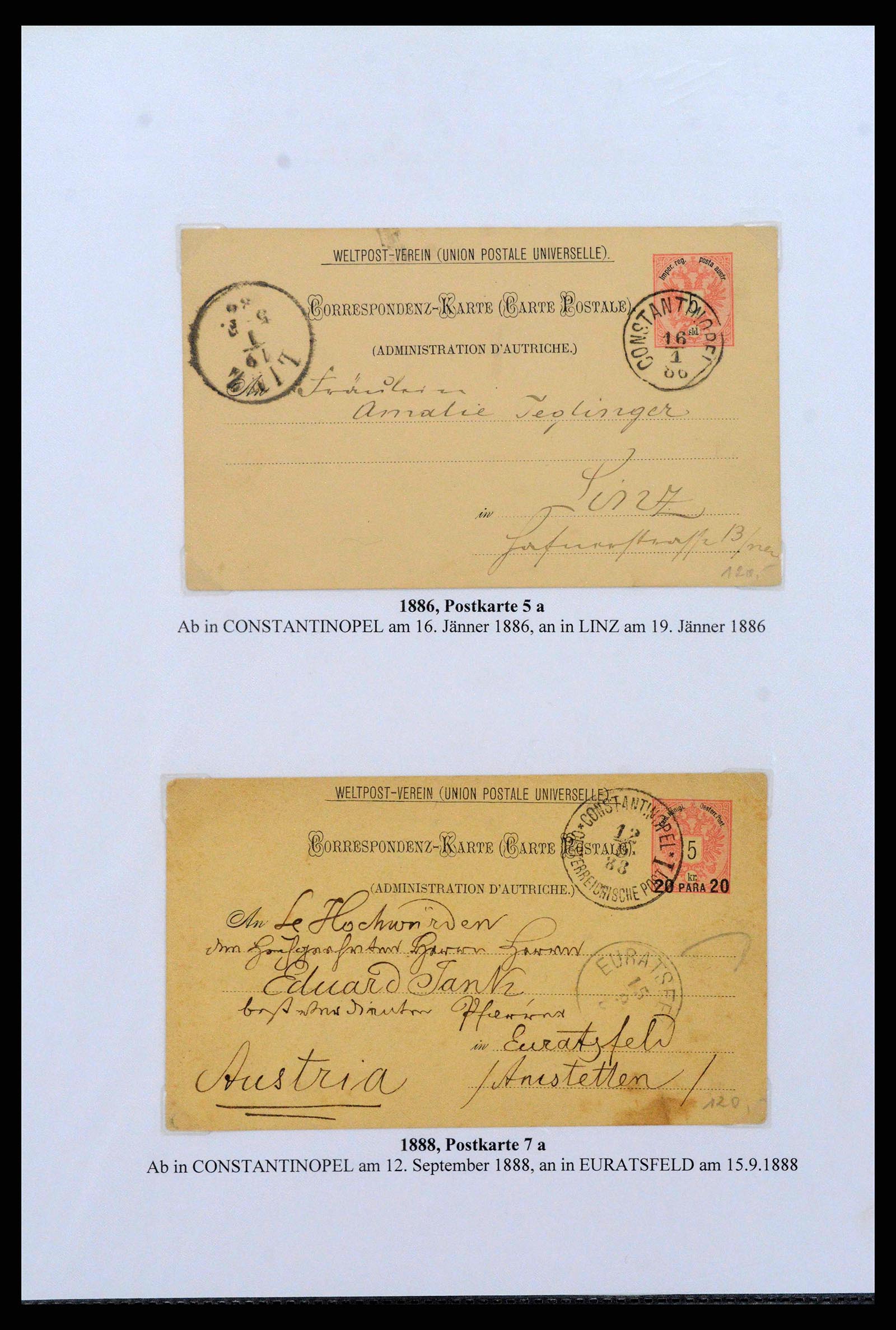 38873 0013 - Postzegelverzameling 38873 Oostenrijks Levant 1863-1914.