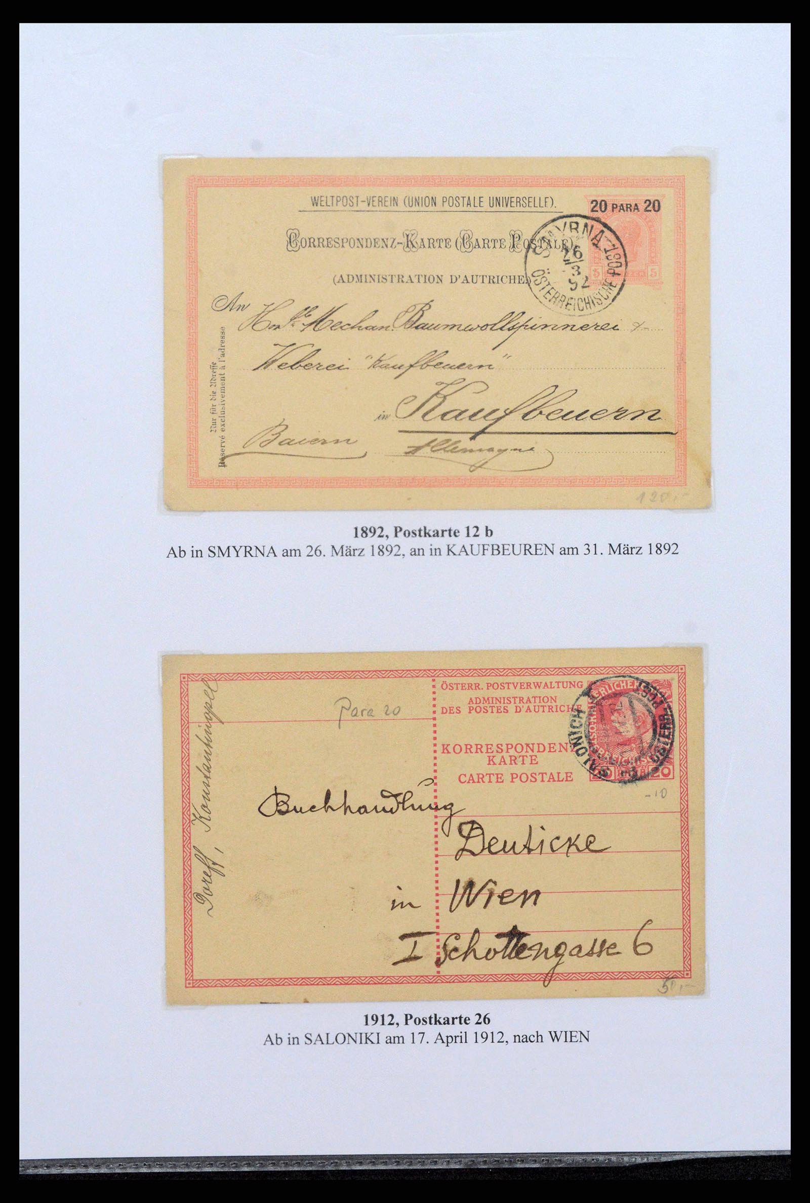 38873 0015 - Postzegelverzameling 38873 Oostenrijks Levant 1863-1914.