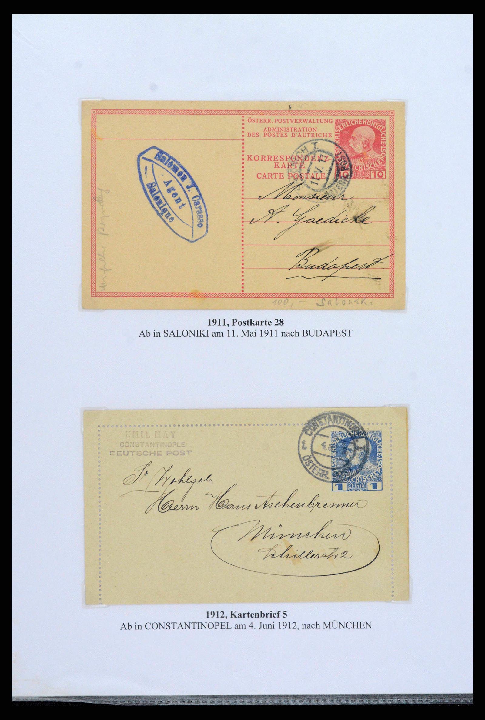38873 0016 - Postzegelverzameling 38873 Oostenrijks Levant 1863-1914.