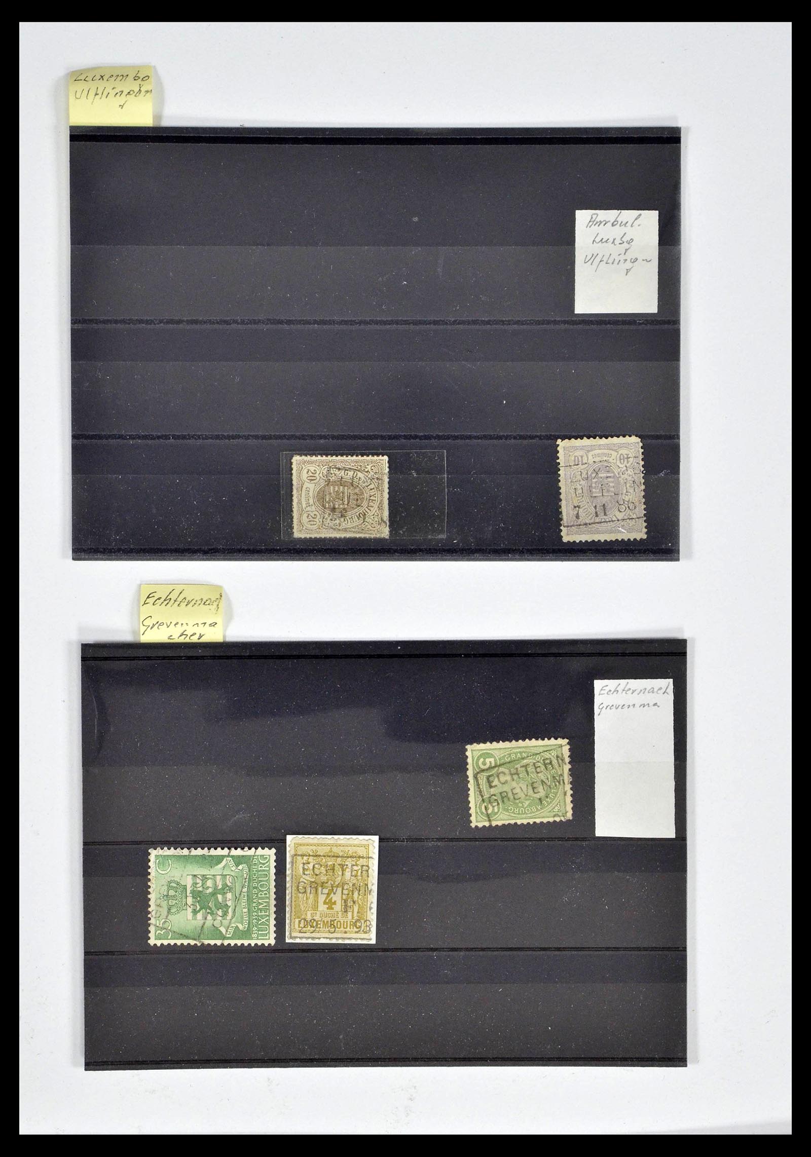 38876 0001 - Postzegelverzameling 38876 Luxemburg treinstempels 1890-1950.