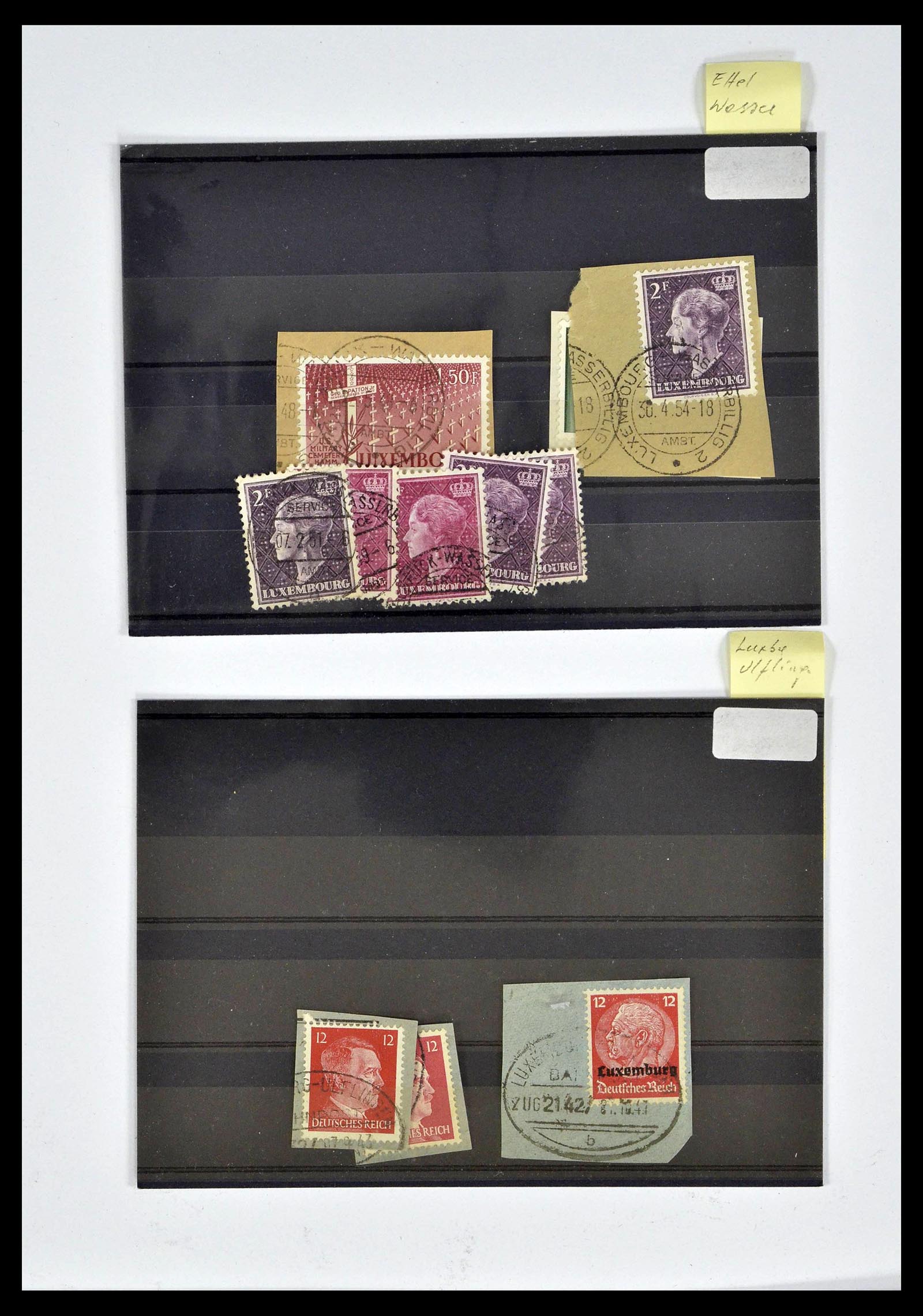 38876 0010 - Postzegelverzameling 38876 Luxemburg treinstempels 1890-1950.