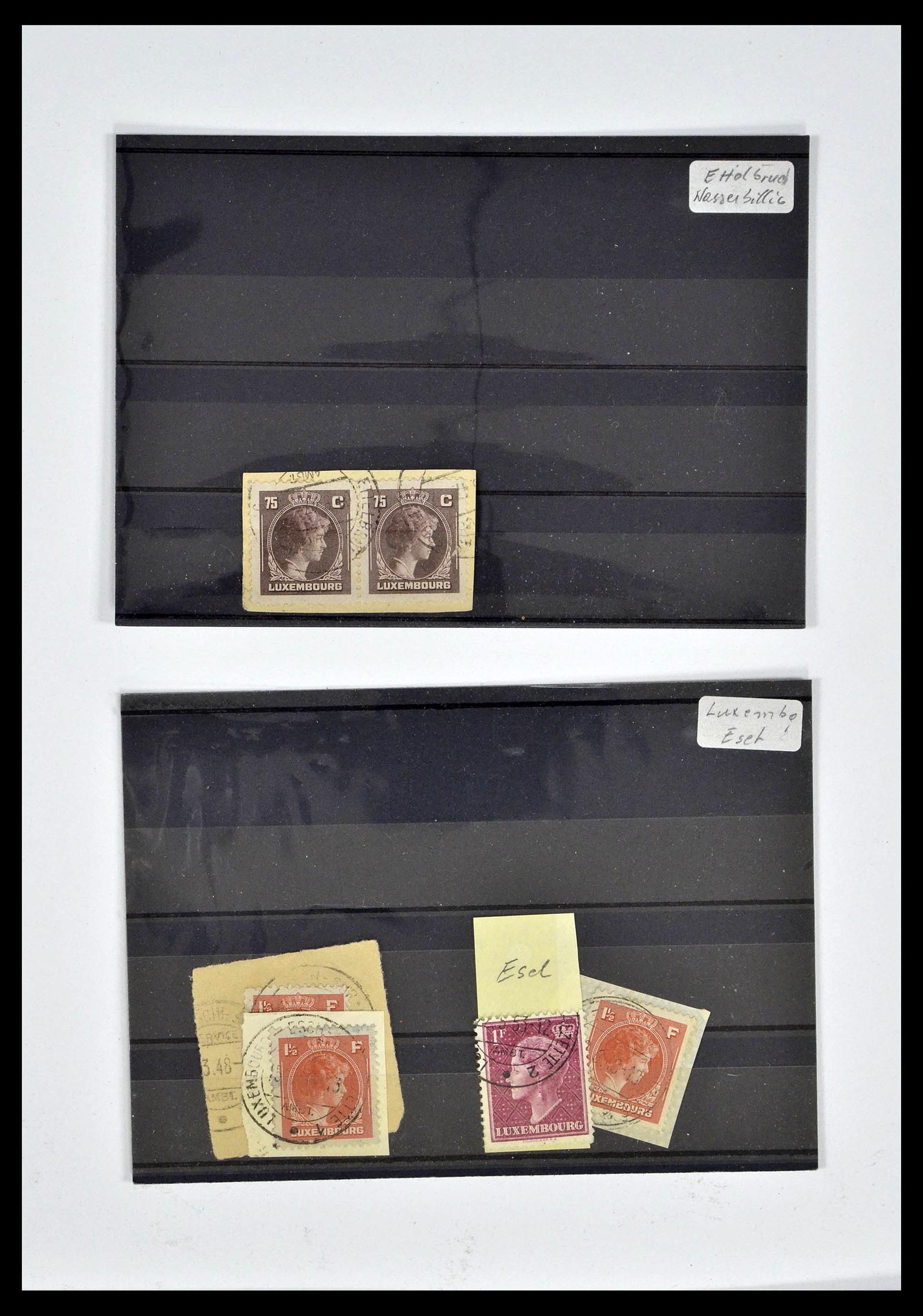38876 0011 - Postzegelverzameling 38876 Luxemburg treinstempels 1890-1950.