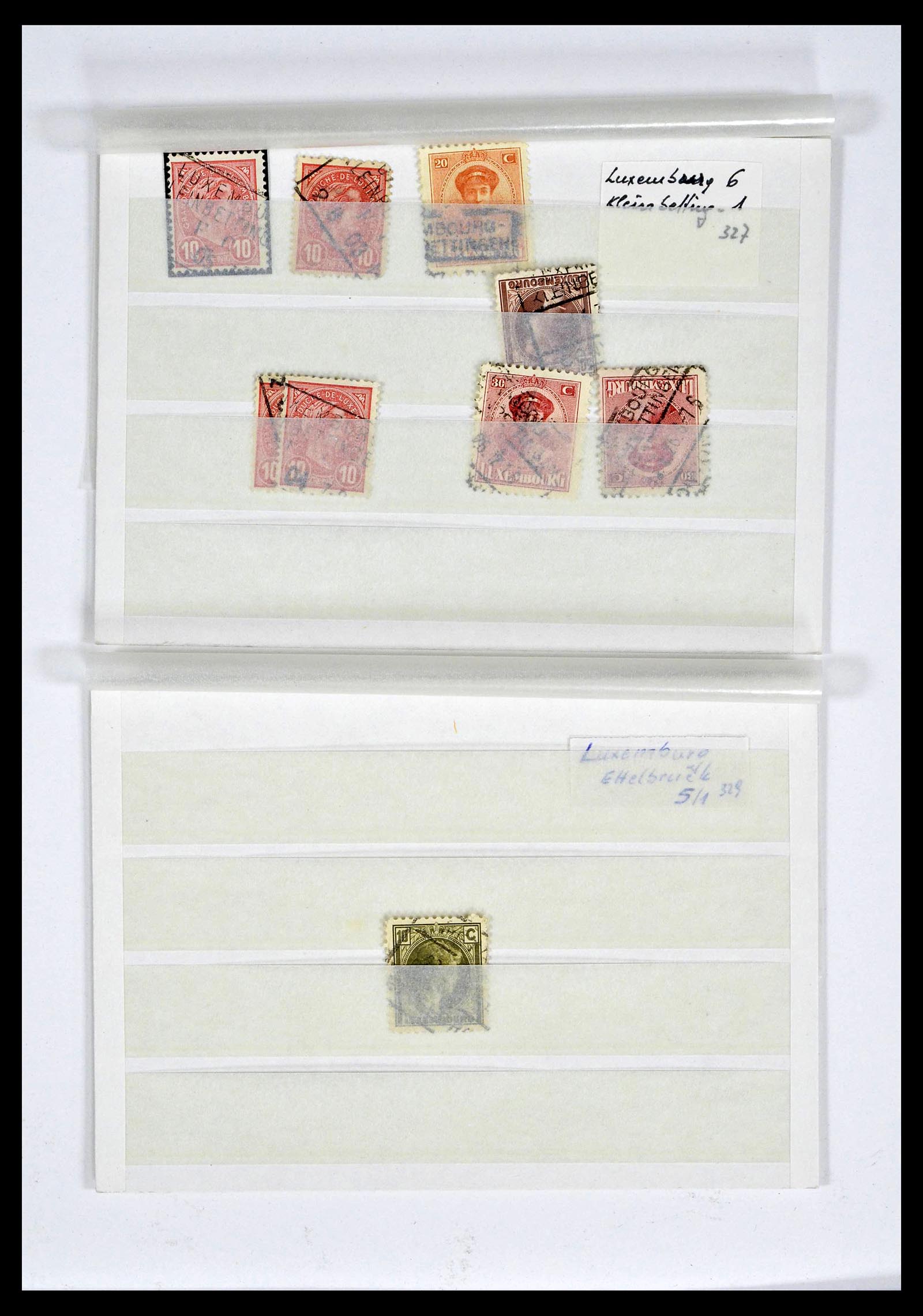 38876 0013 - Postzegelverzameling 38876 Luxemburg treinstempels 1890-1950.