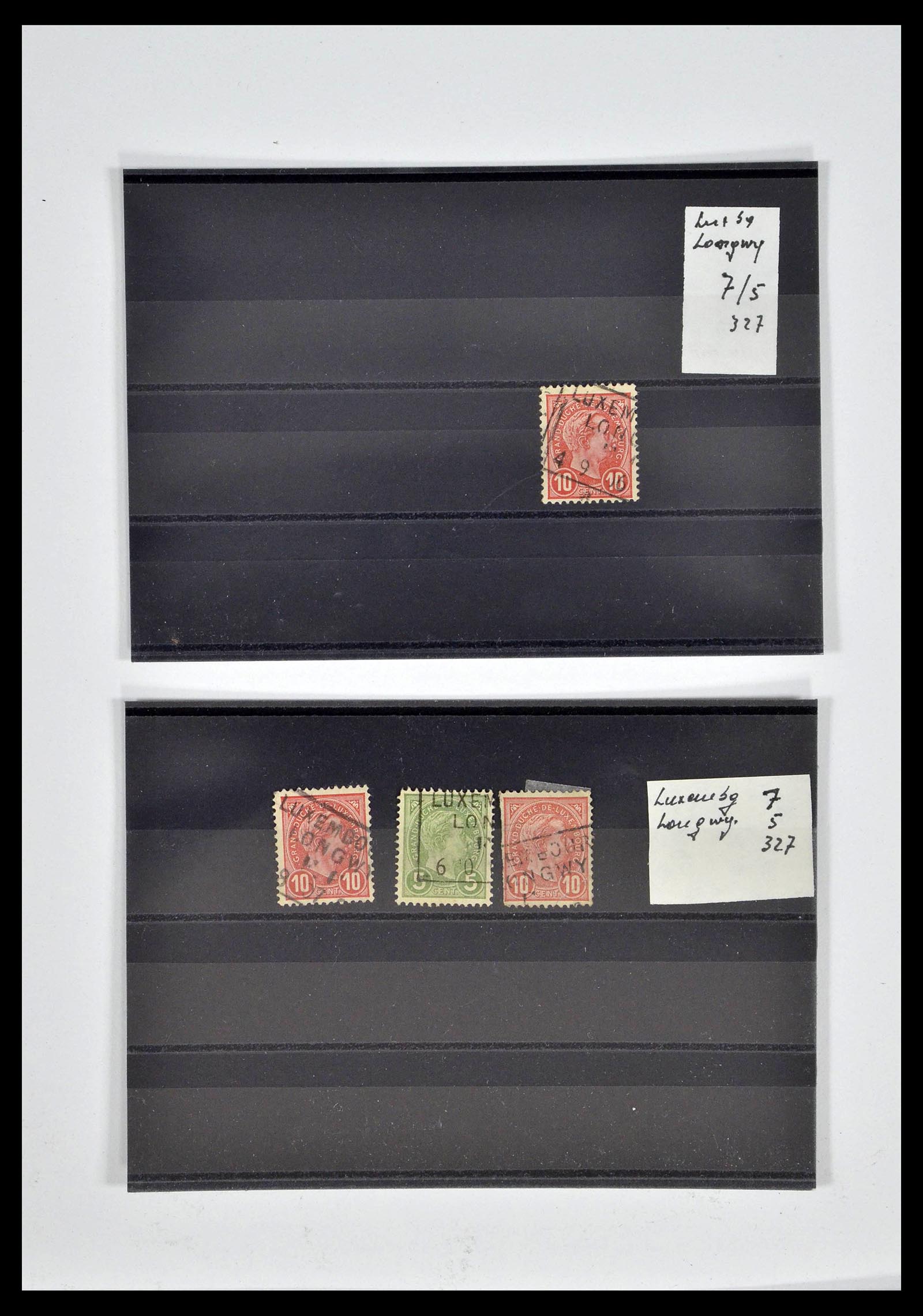 38876 0017 - Postzegelverzameling 38876 Luxemburg treinstempels 1890-1950.