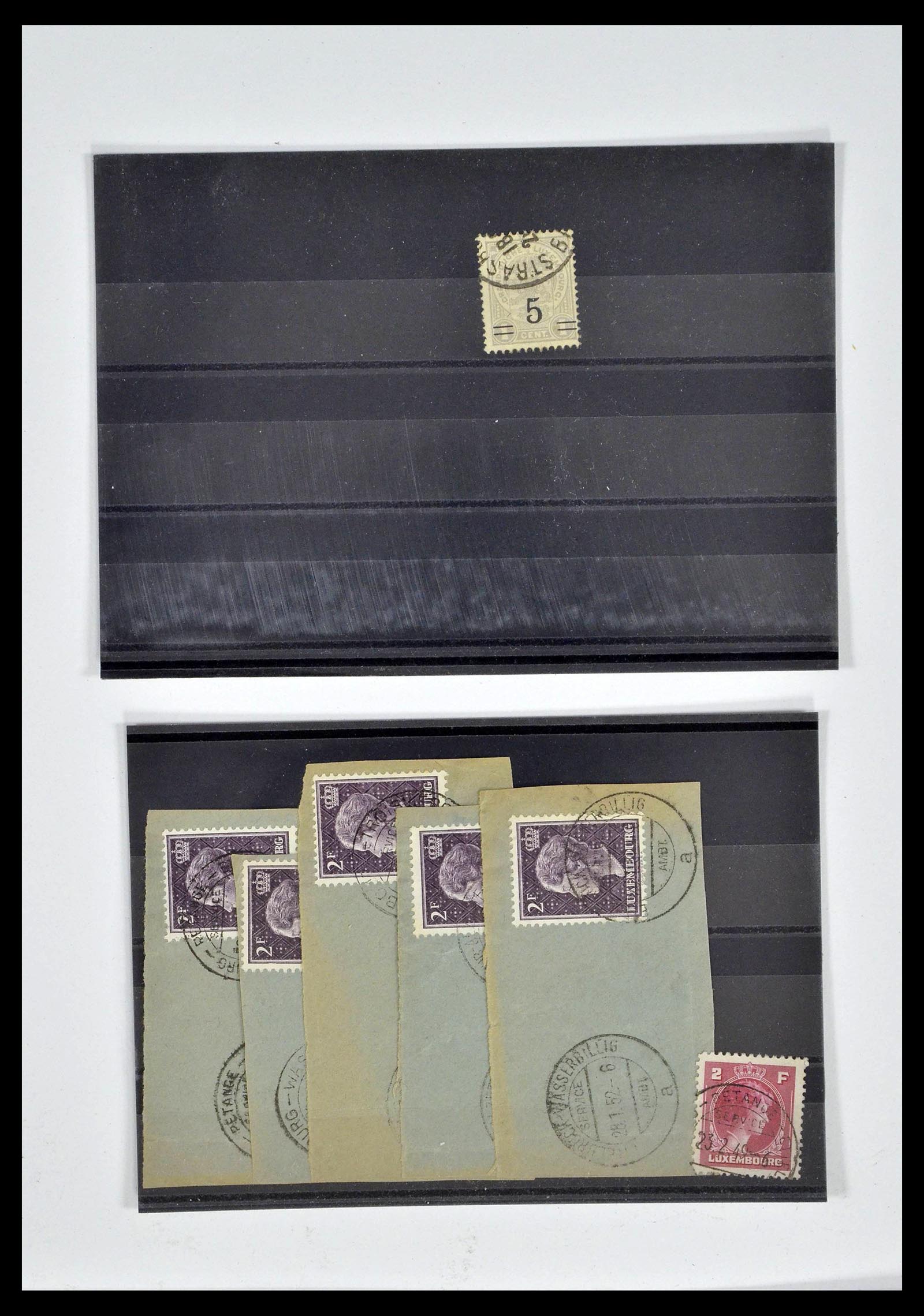 38876 0021 - Postzegelverzameling 38876 Luxemburg treinstempels 1890-1950.