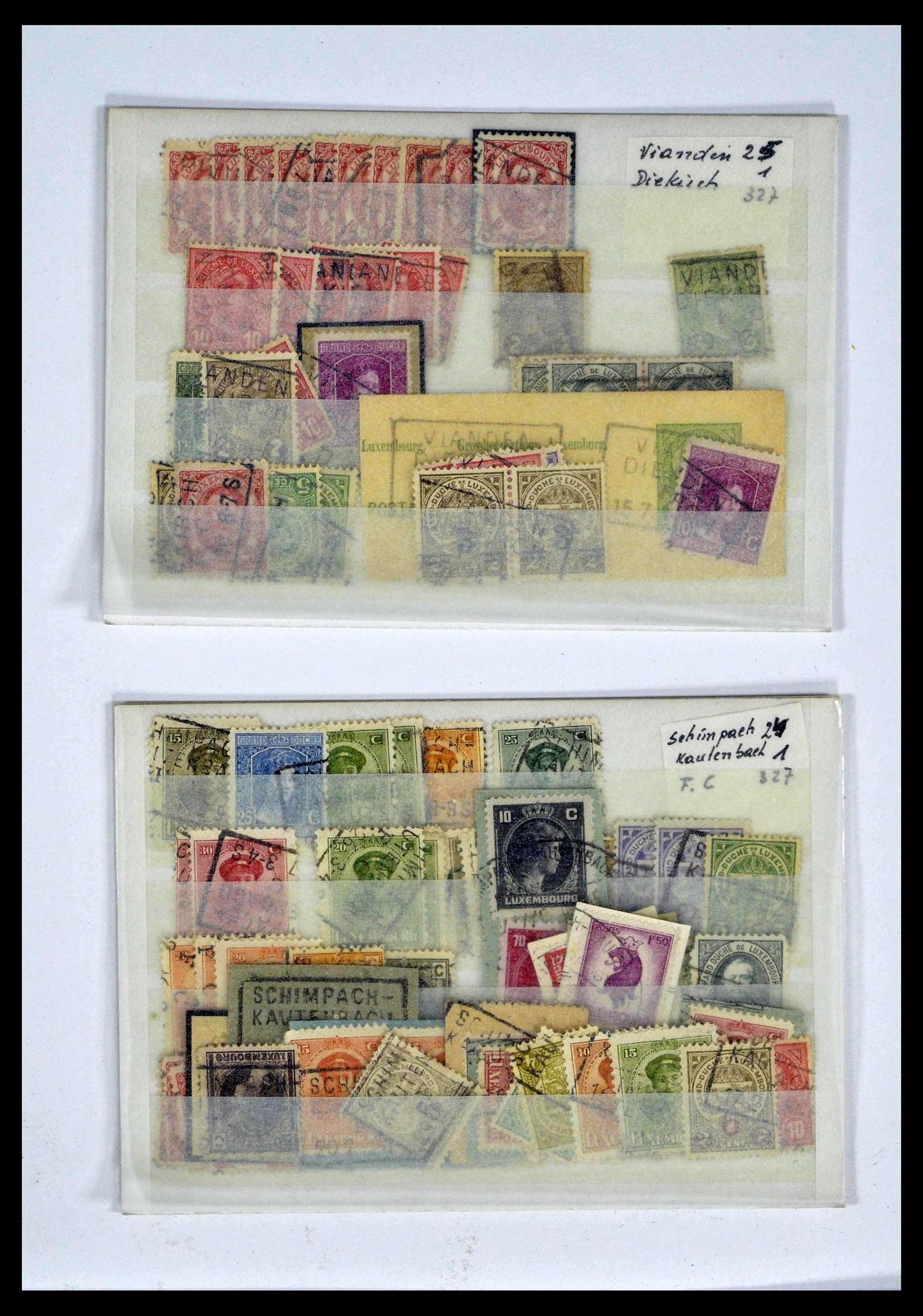 38876 0022 - Postzegelverzameling 38876 Luxemburg treinstempels 1890-1950.